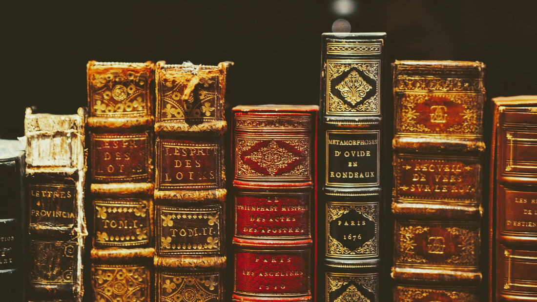 Antique Books with Leather Bindings