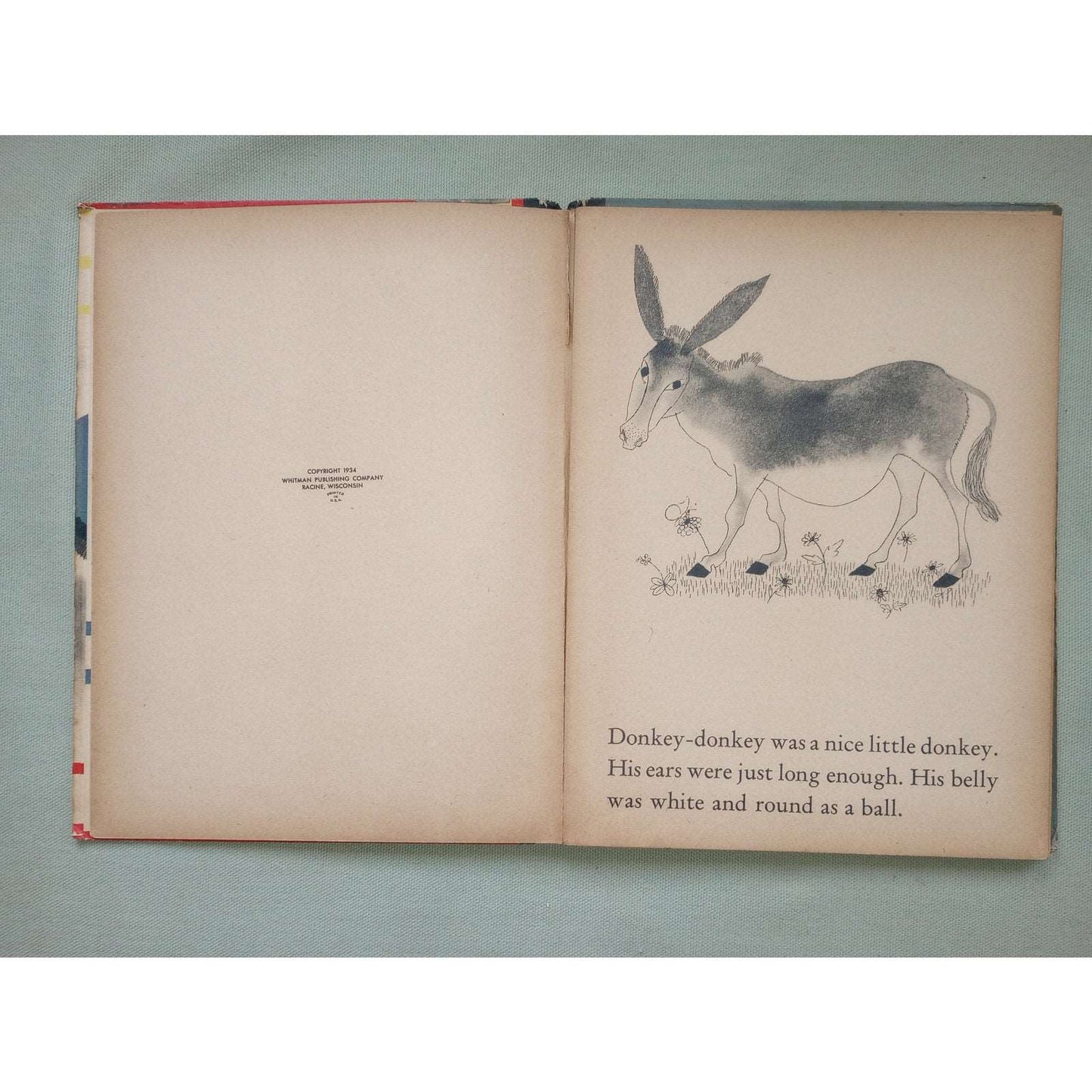 Donkey-Donkey by Roger Duvoisin First Edition 1934 Hardcover MISSING LAST 2 PGS