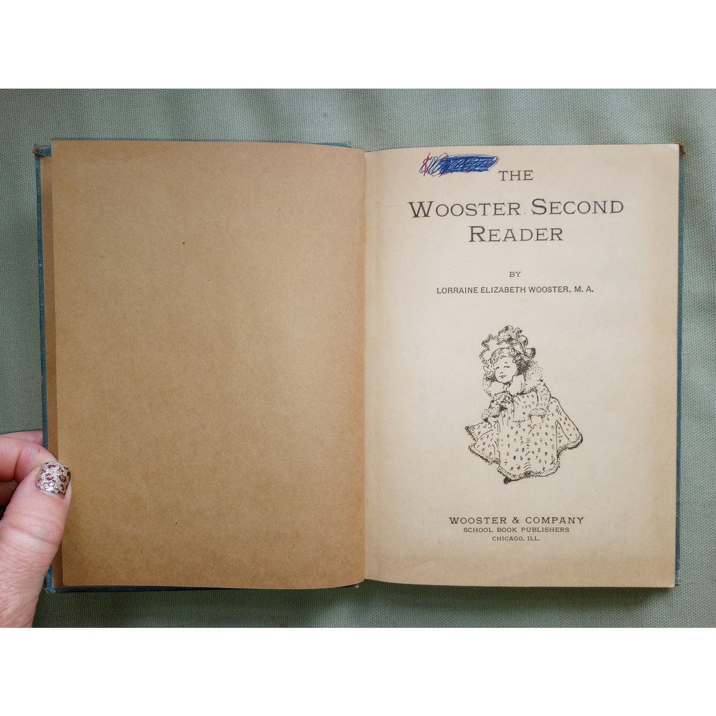 The Wooster Second Reader 1907 Antique Children's Learning Reading Book