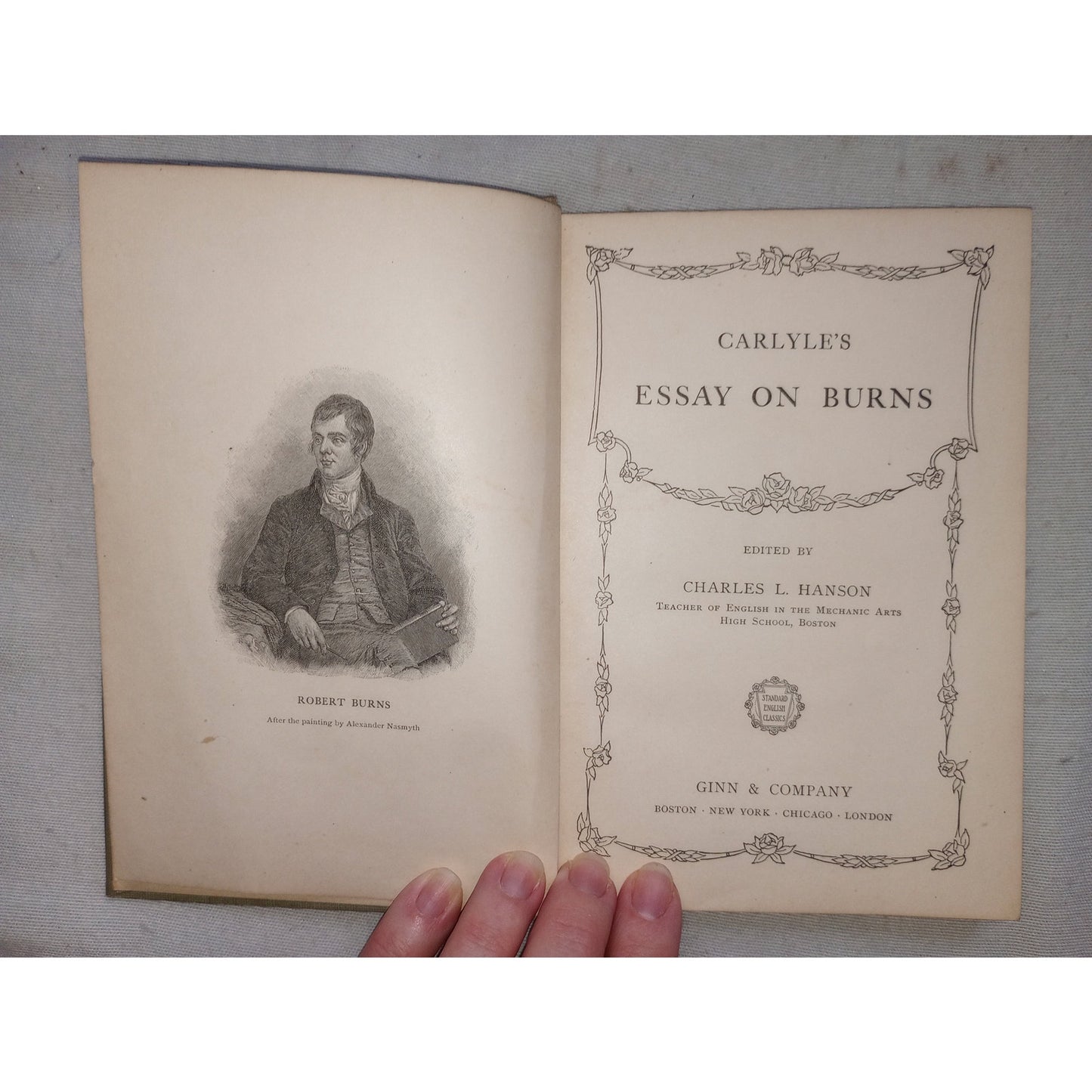 Representative Poems Of Robert Burns With Carlyle's Essay 1897 Book Hanson Ginn