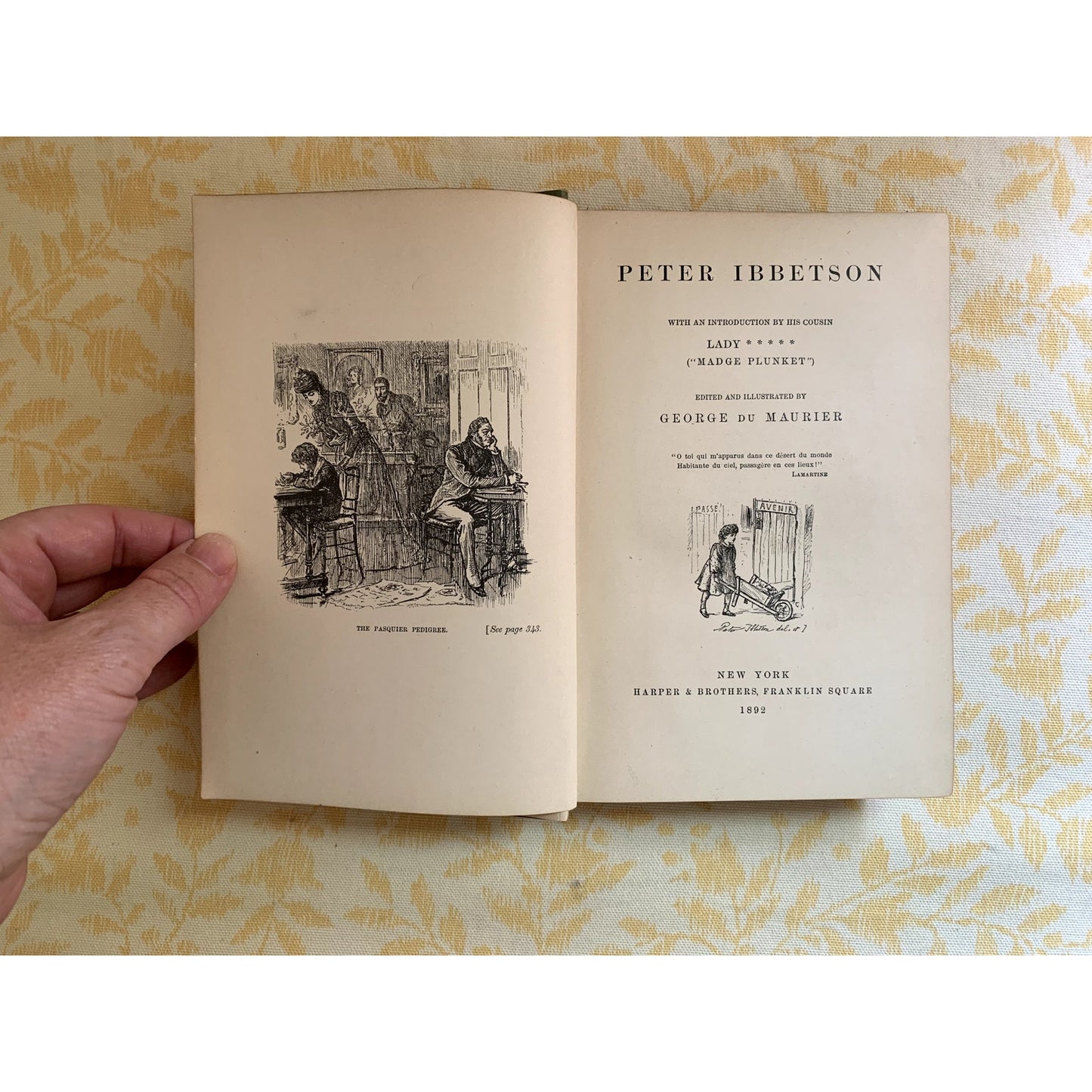 Peter Ibbetson Du Maurier 1892 Harper & Brothers Antique Hardcover Illustrated