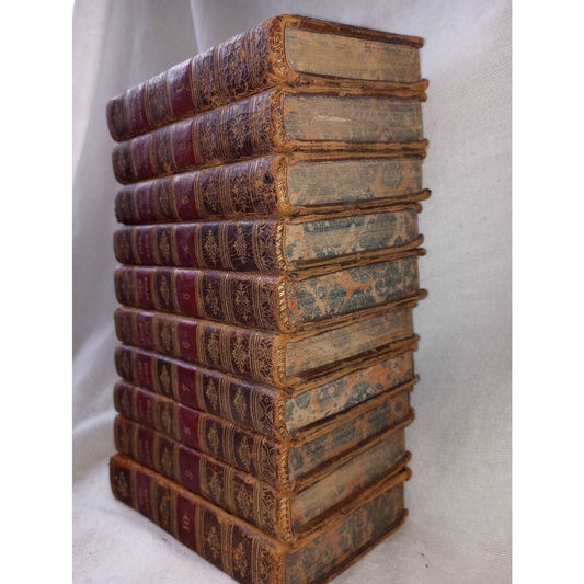 1821 Rare French Oeuvres Completes De Lord Byron 10 Volume Leather Beautiful Set