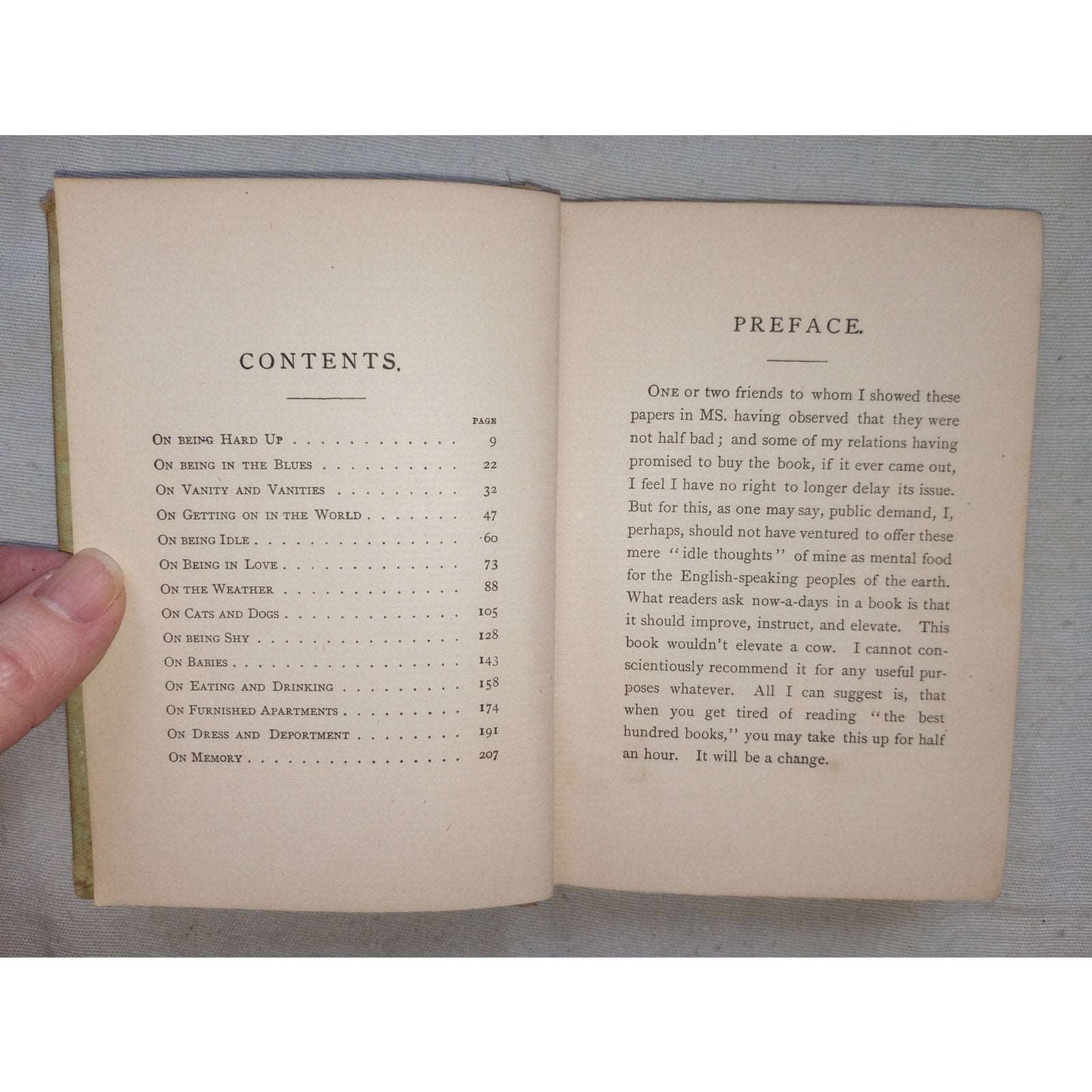 Idle Thoughts Of An Idle Fellow [Jerome K. Jerome, 1895] Antique Book