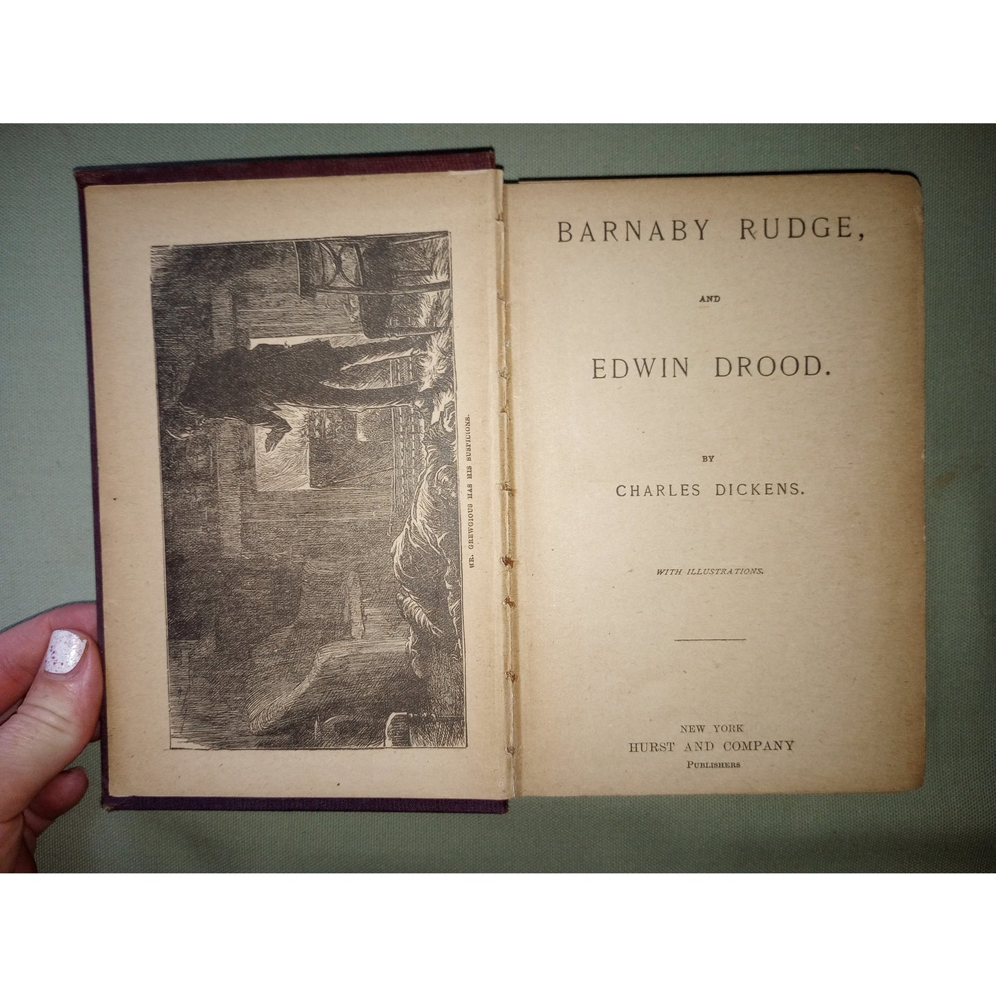 Barnaby Rudge & Mystery of Edwin Drood by Charles Dickens Antique Victorian