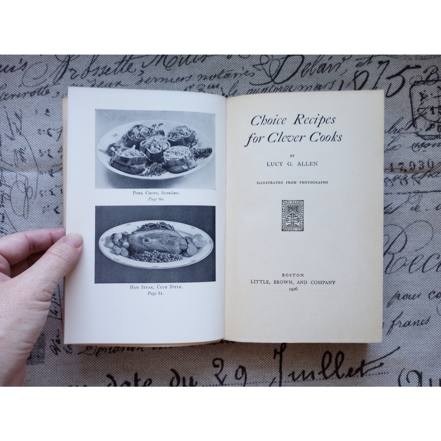 Vintage Recipes Cook Book Choice Recipes for Clever Cooks Lucy G. Allen 1926