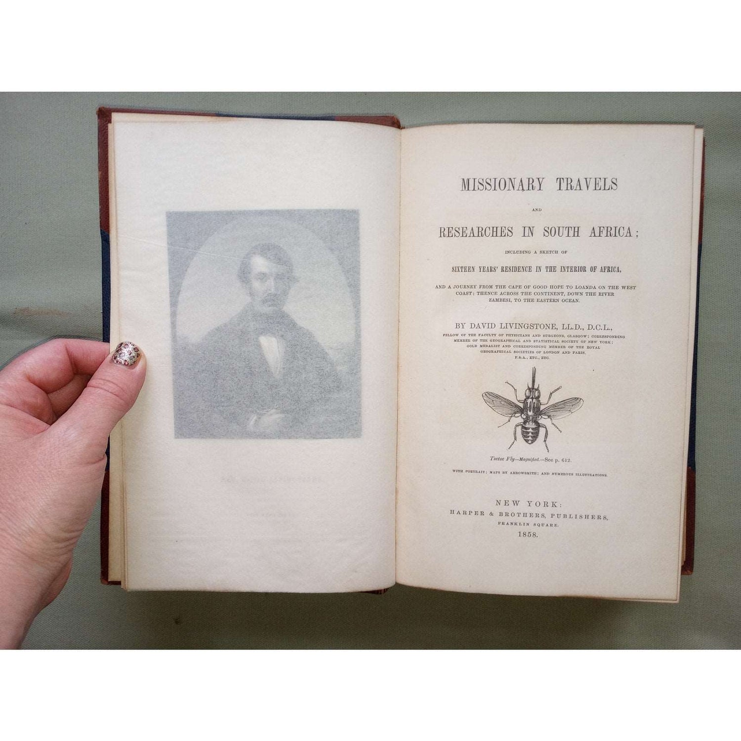 David Livingstone Missionary Travels In South Africa 1858 1st Ed US FOLDOUT MAP