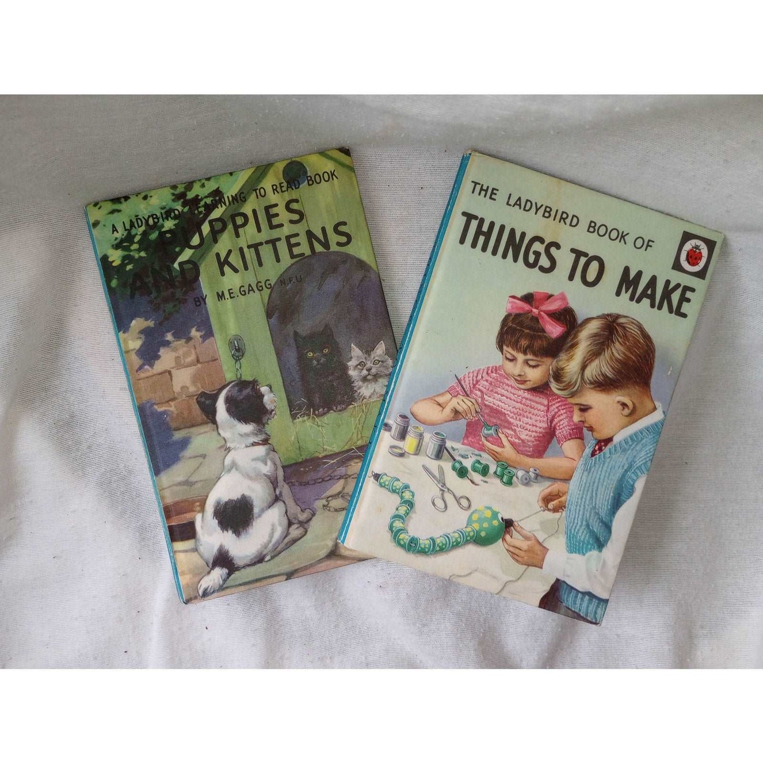 2 Ladybird Books Puppies & Kittens & Things to Make Vintage Children's Books