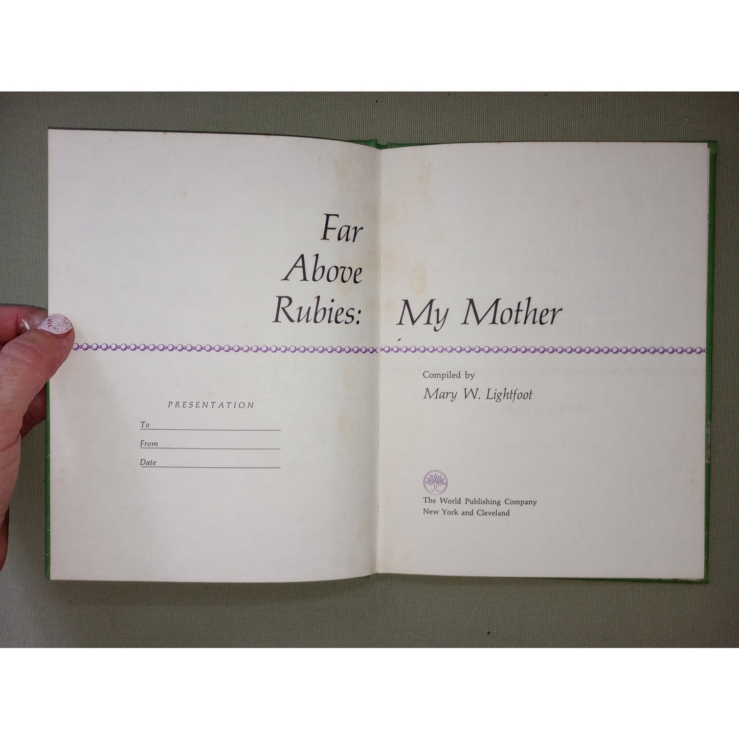 Far Above Rubies: My Mother Anthology About Motherhood Vintage 1970 1st Edition