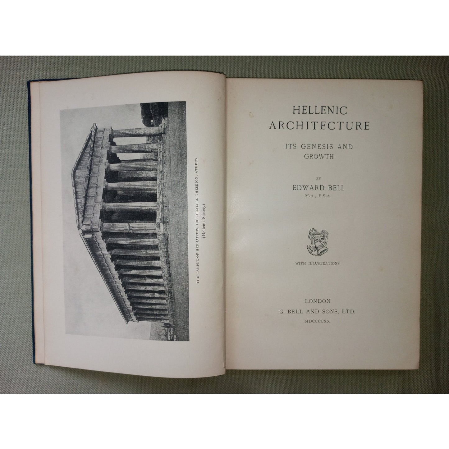 Hellenic Architecture Edward Bell Antique MAP Illustrated Cretan, Doric Temples