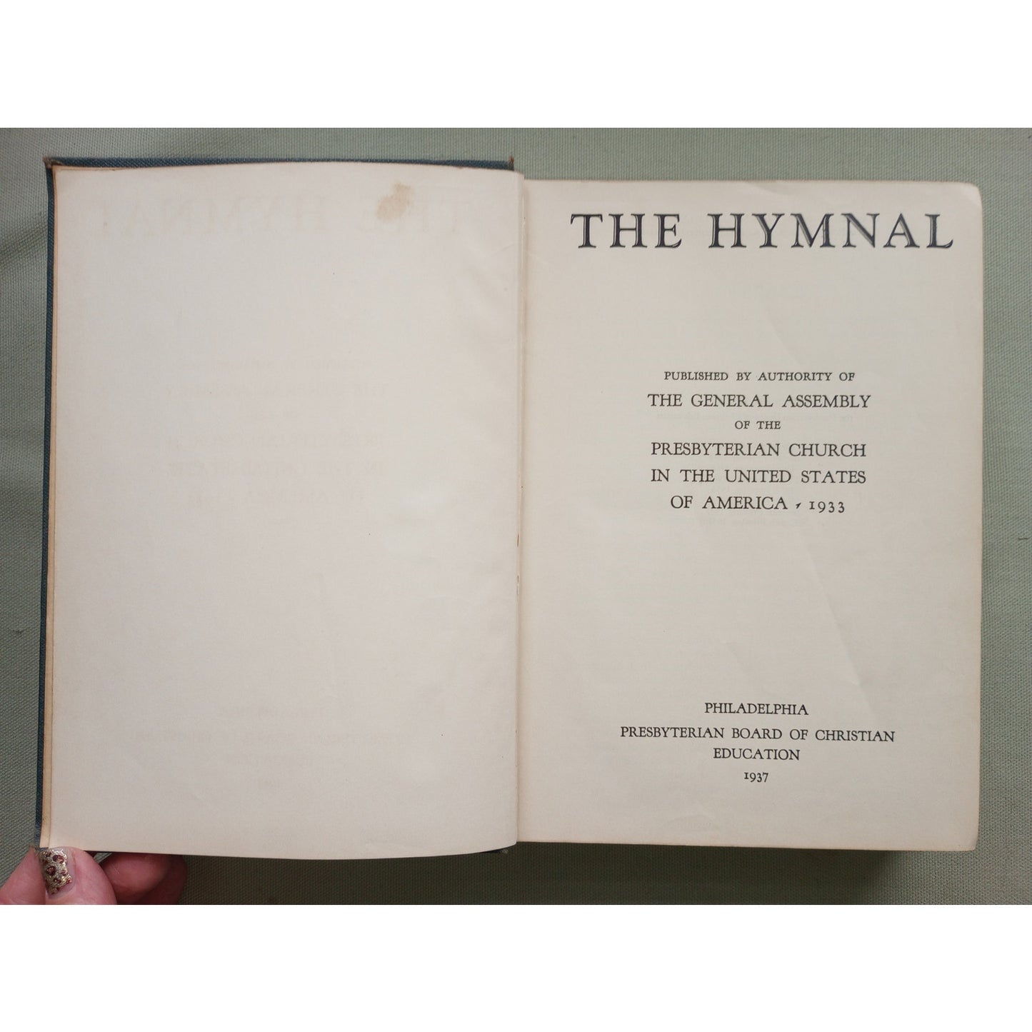 The Presbyterian Hymnal Vintage 1937 Hardcover Gothic Print Philadelphia