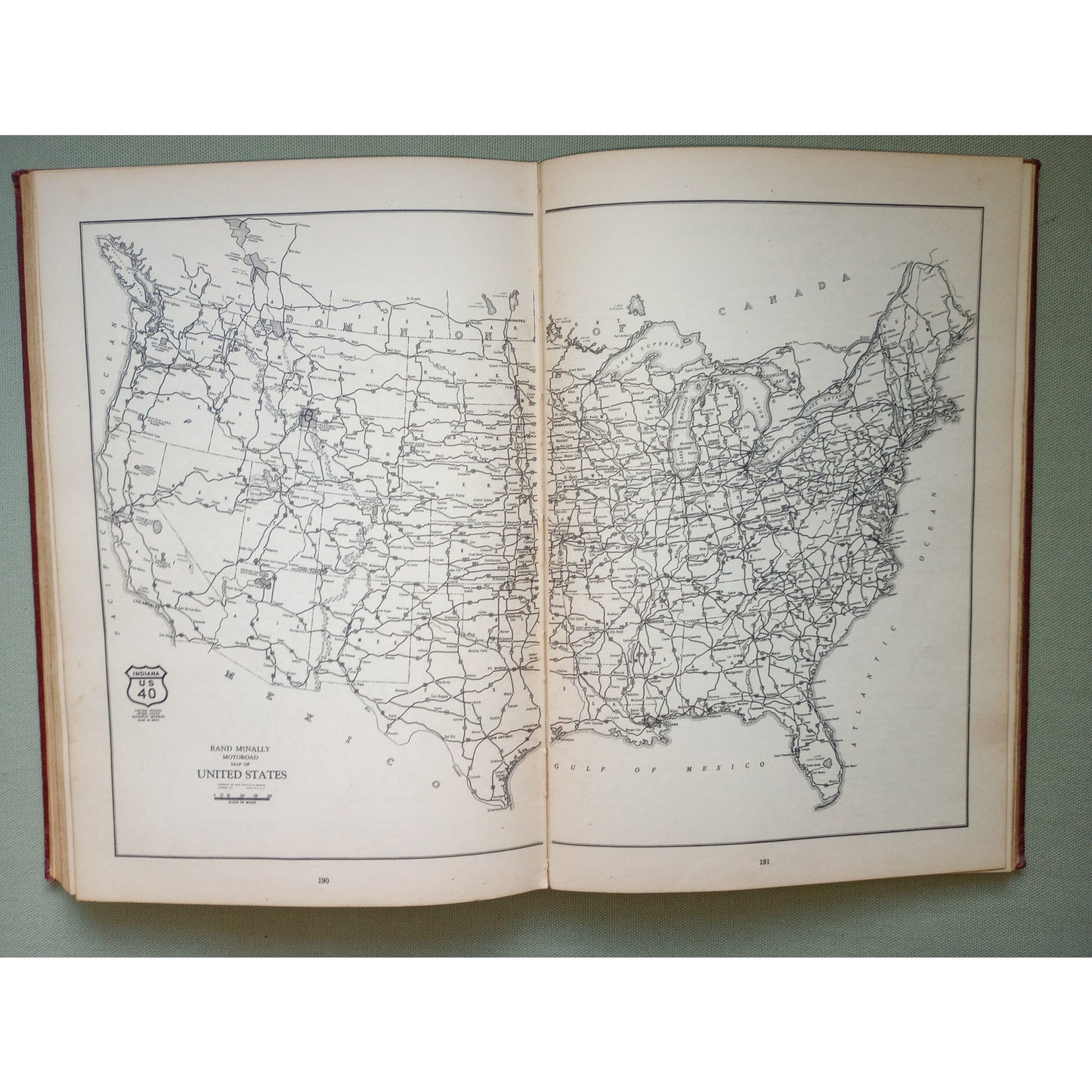 World Atlas & Gazetteer Old Maps 1931 HARDCOVER Color Maps US States, Countries