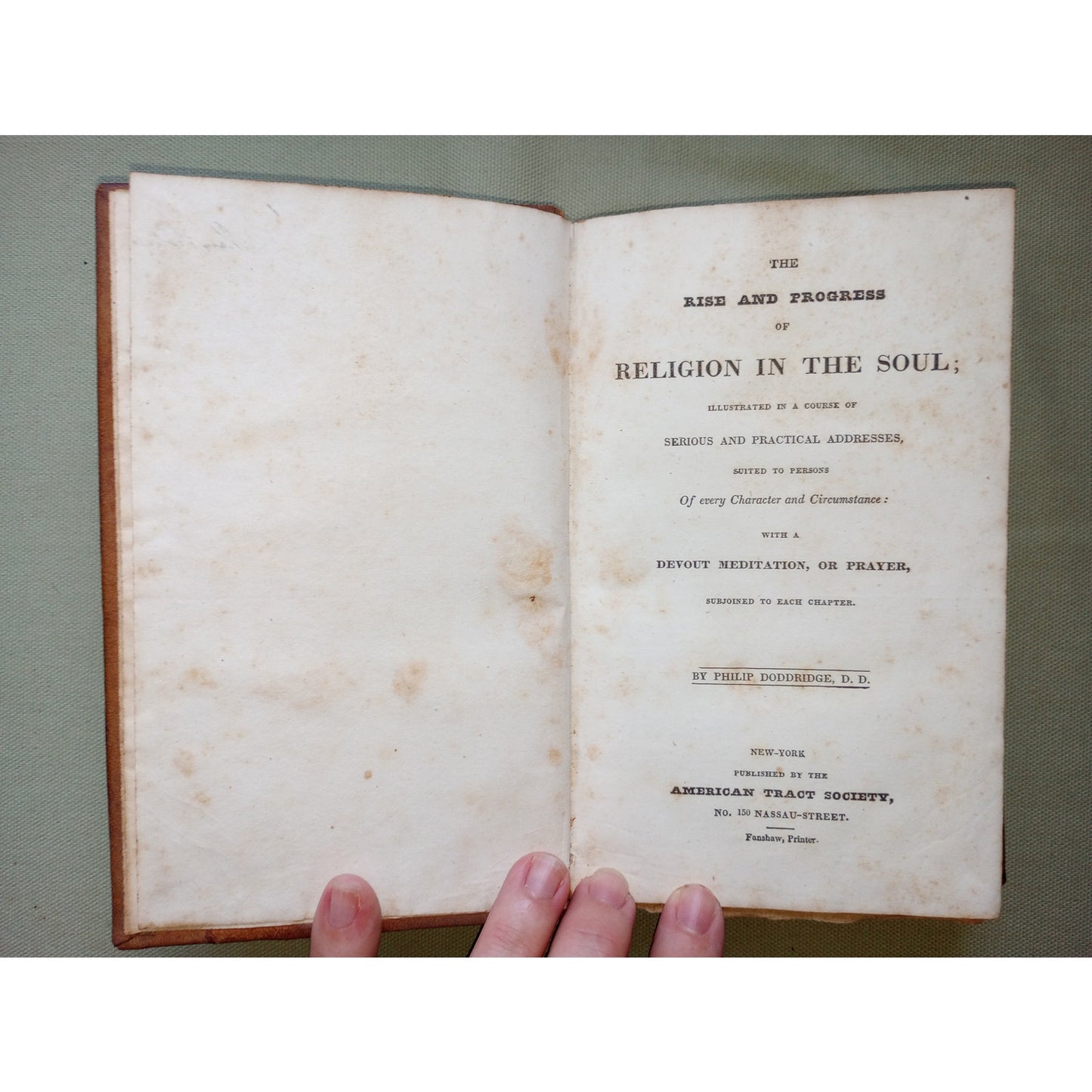 Philip Doddridge Rise and Progress of Religion in the Soul American Tract 1830s