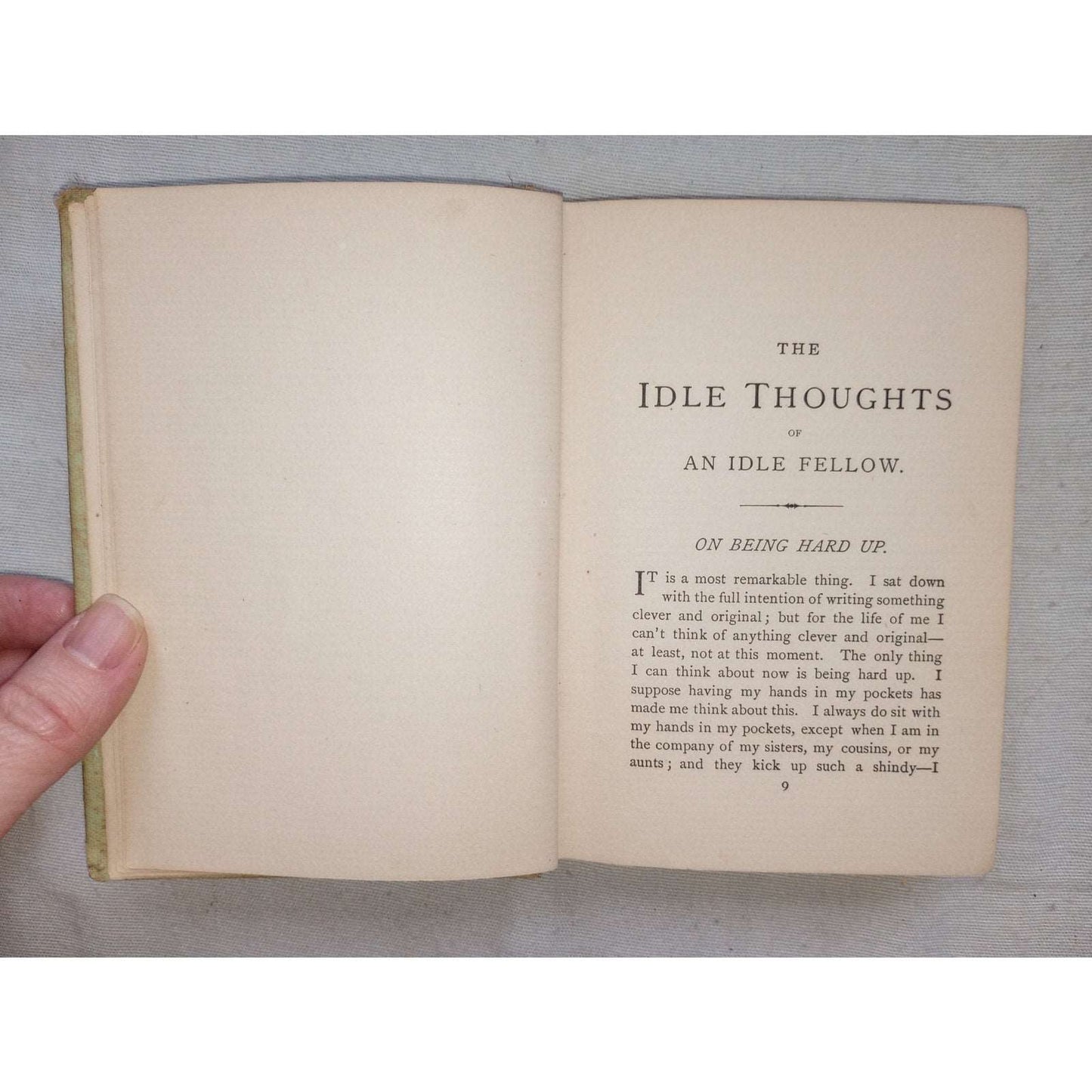 Idle Thoughts Of An Idle Fellow [Jerome K. Jerome, 1895] Antique Book