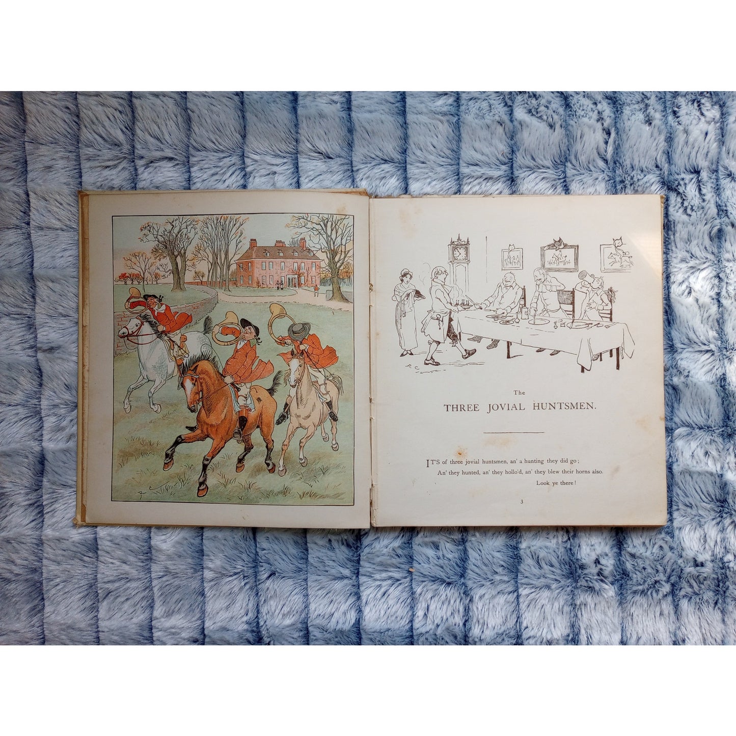 Randolph Caldecott Engravings Picture Book Queen Of Hearts 3 Jovial Huntsmen