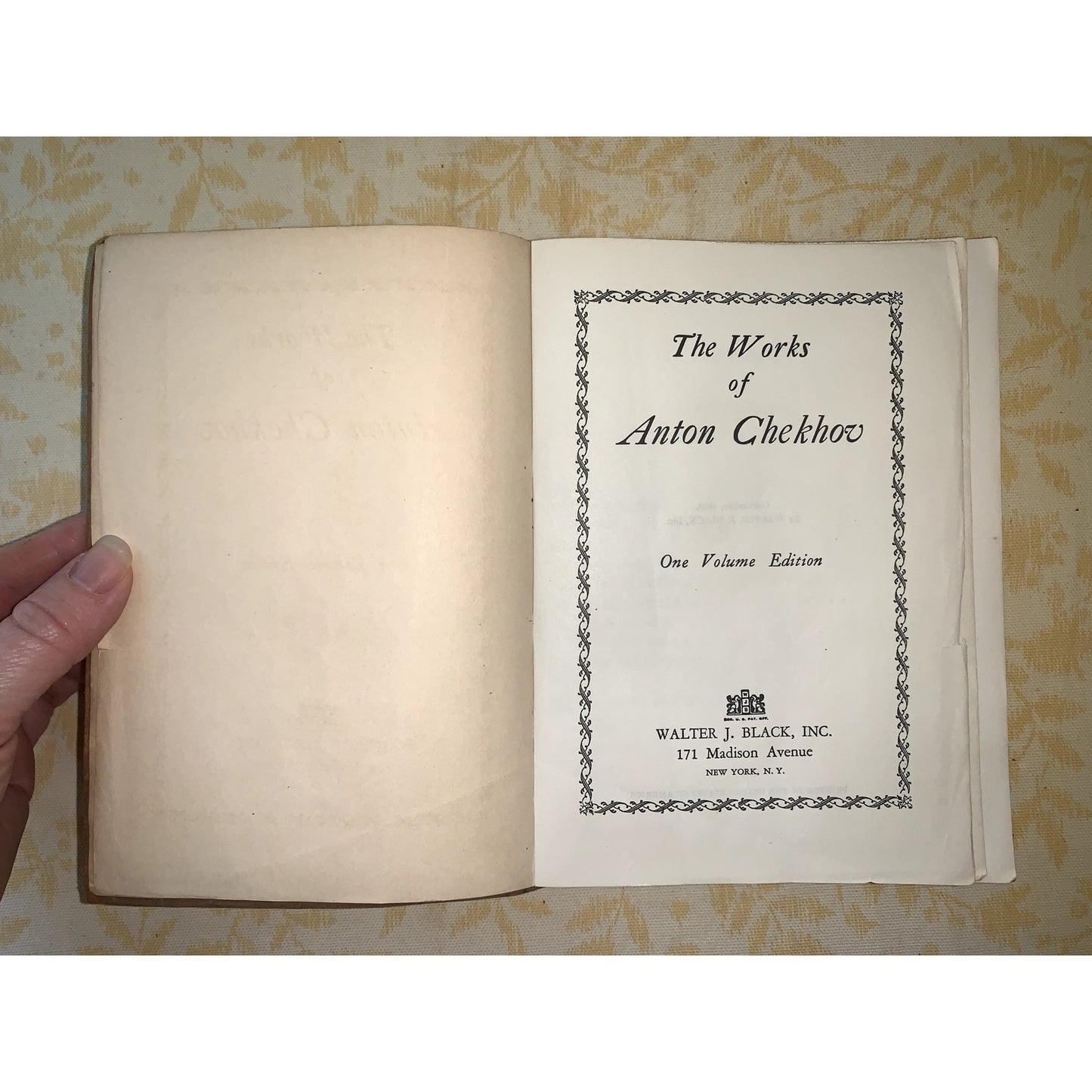 Vintage Book Leather Binding The Works of Anton Chekhov 1929 Poetry Anthology