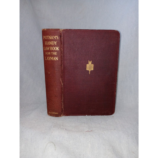 Putnam's Handy Law Book for the Layman Drunkenness Torts Statutes Antique Book