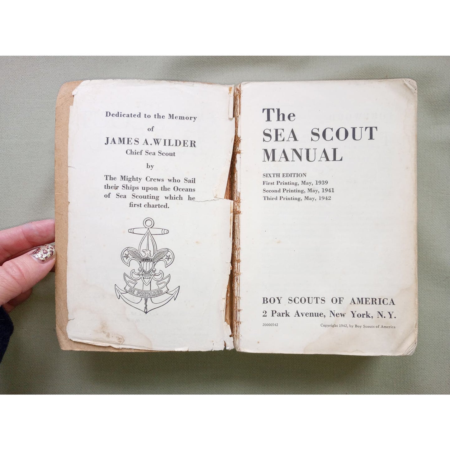 BSA Handbook: The Sea Scout Manual - Sixth Edition - Third Printing May 1942