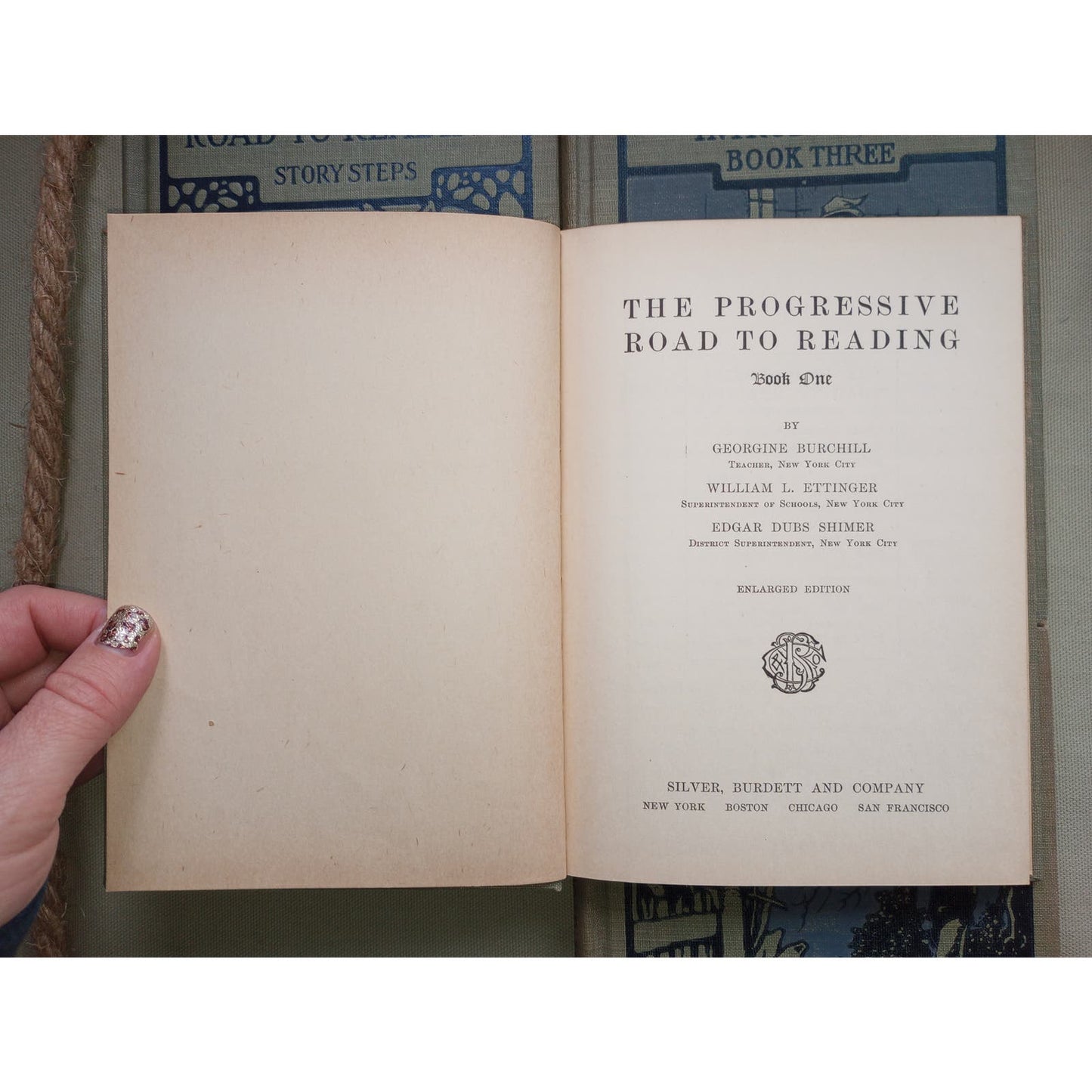 Antique 1920 "The Progressive Road To Reading" Silver Burdett 4 Children's Books