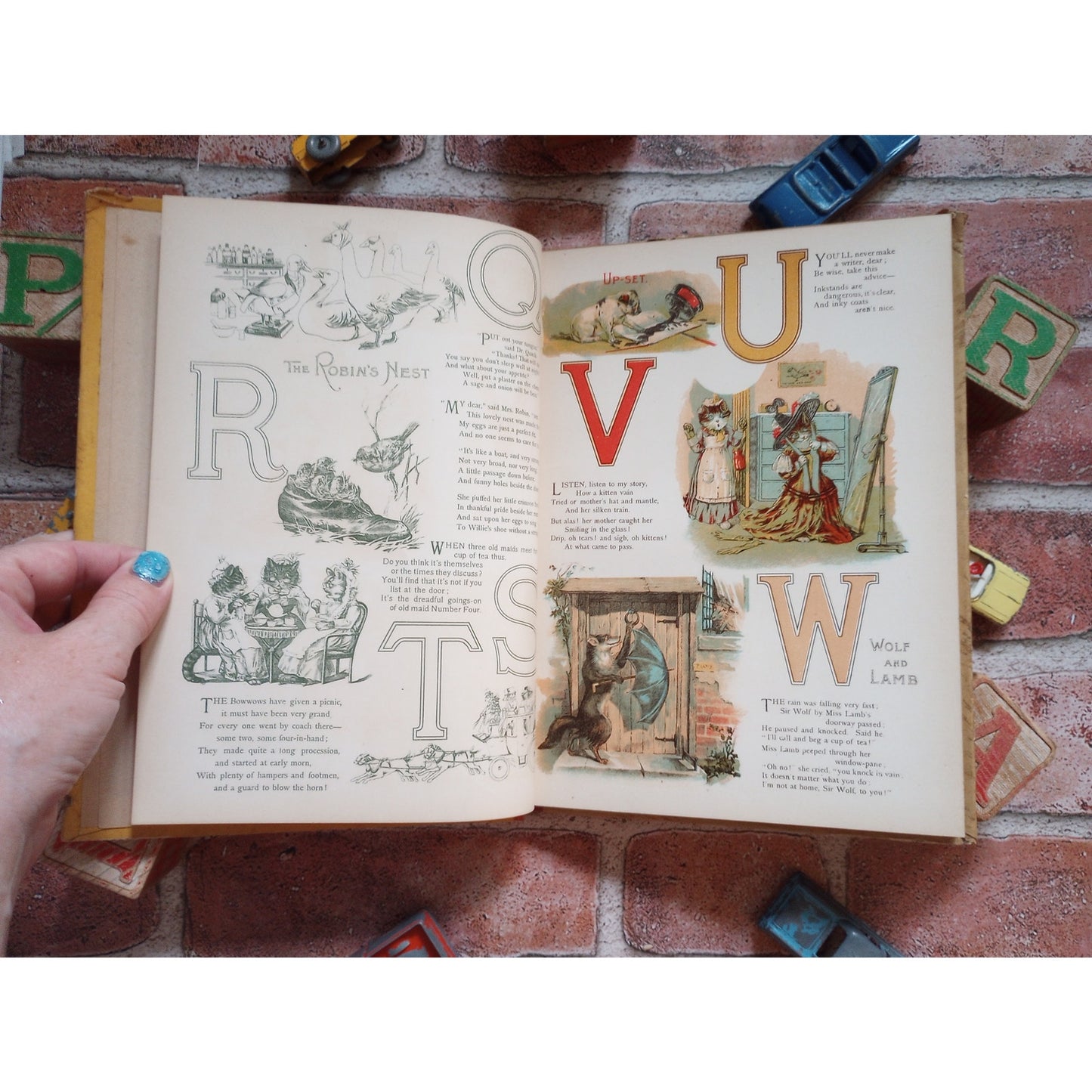 Picture Book Garden Victorian Lithograph Alphabet Slovenly Peter Nursery Rhymes