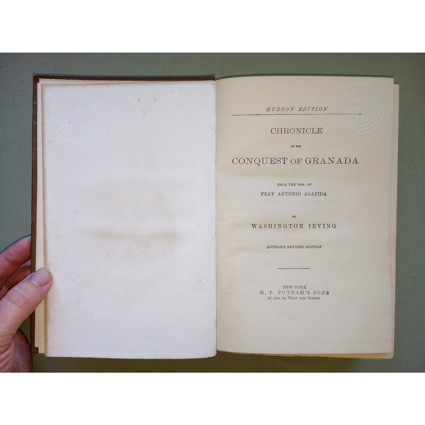 Chronicle of the Conquest of Granada by Washington Irving, Hudson Edition, 1850