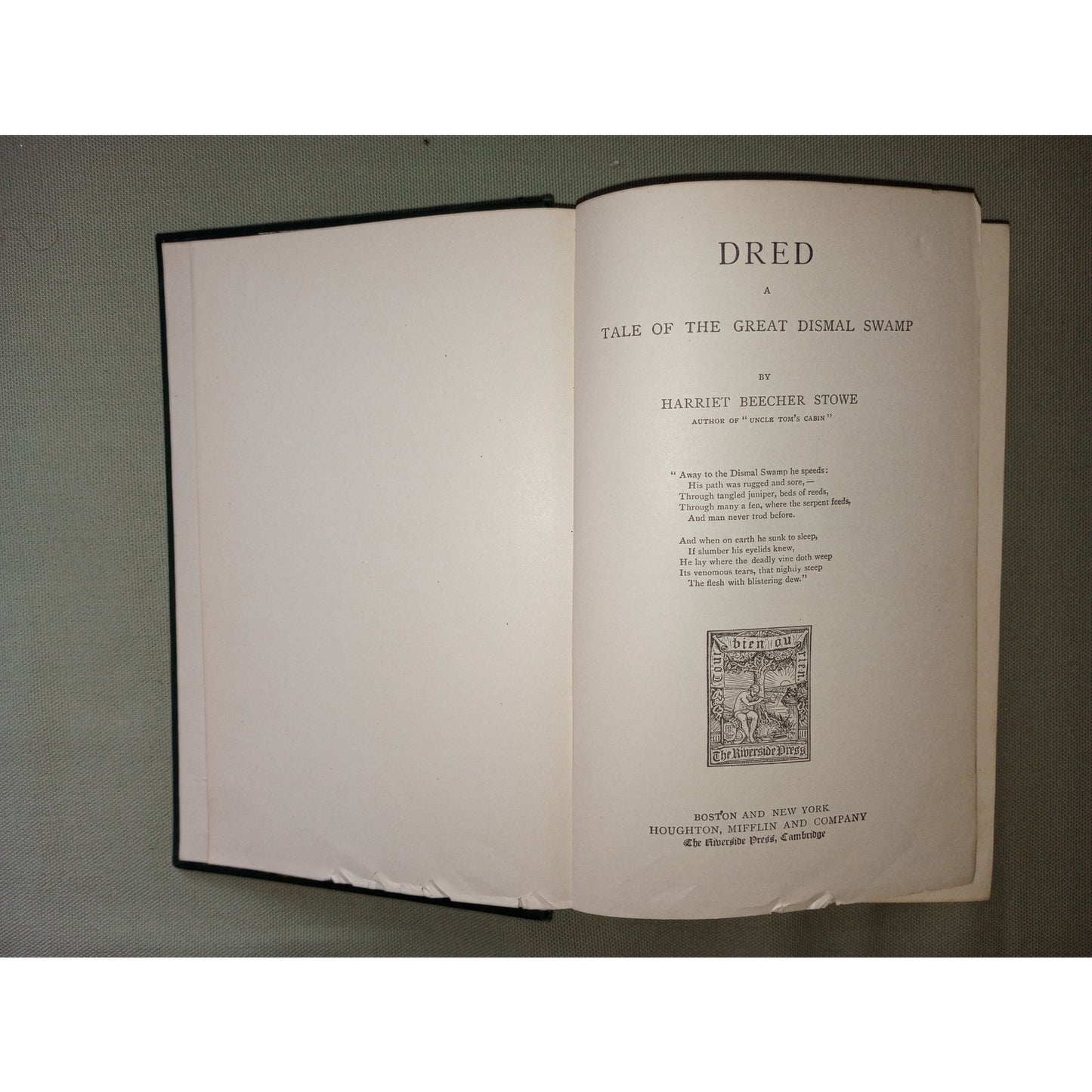 Dred Tale Of The Great Dismal Swamp Harriet Beecher Stowe 1884 Houghton Mifflin