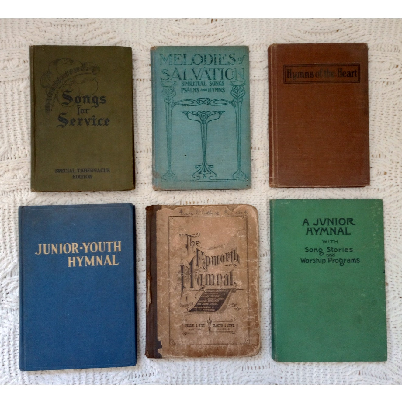 Antique Book Lot: Hymnals Gospel Music Christian Hymns Vintage Church Song Books