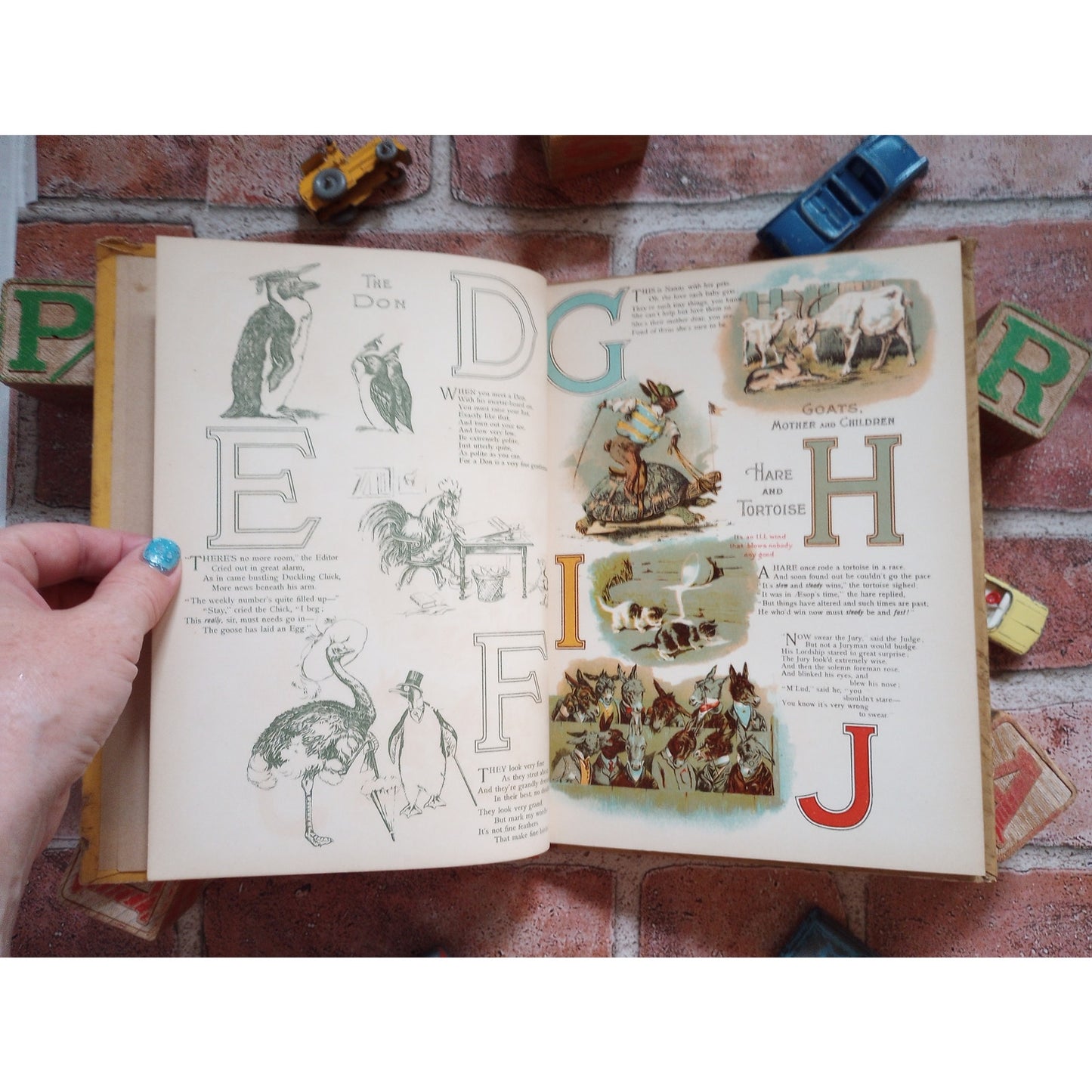 Picture Book Garden Victorian Lithograph Alphabet Slovenly Peter Nursery Rhymes