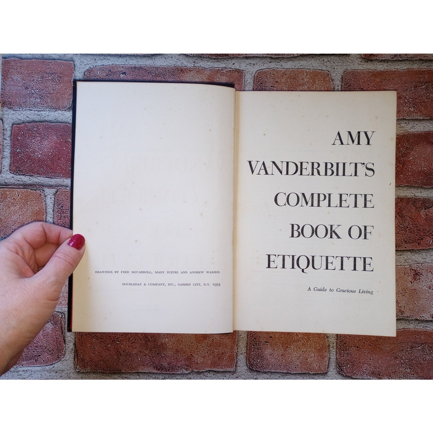 VIntage Amy Vanderbilt Complete Book of Etiquette 1954 Andy Warhol Illustrations