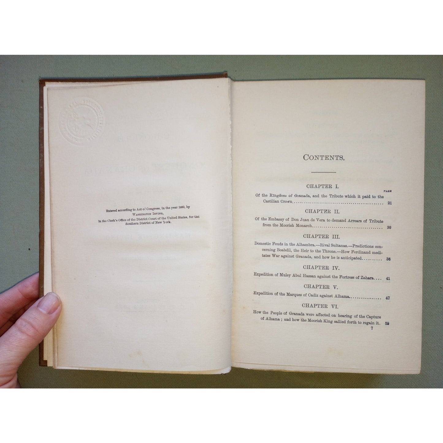 Chronicle of the Conquest of Granada by Washington Irving, Hudson Edition, 1850