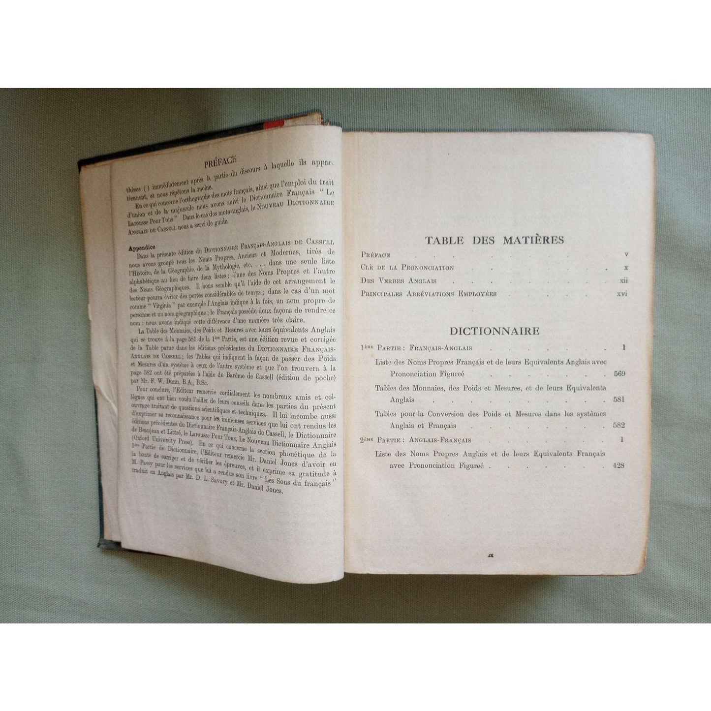 Dictionnaire Français-Anglais et Anglais-Français de Cassell Antique Dictionary