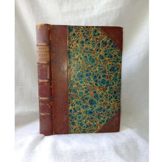 1904 Antique Book Gustave Charles Paul De Kock Leather Binding Beautiful Marble