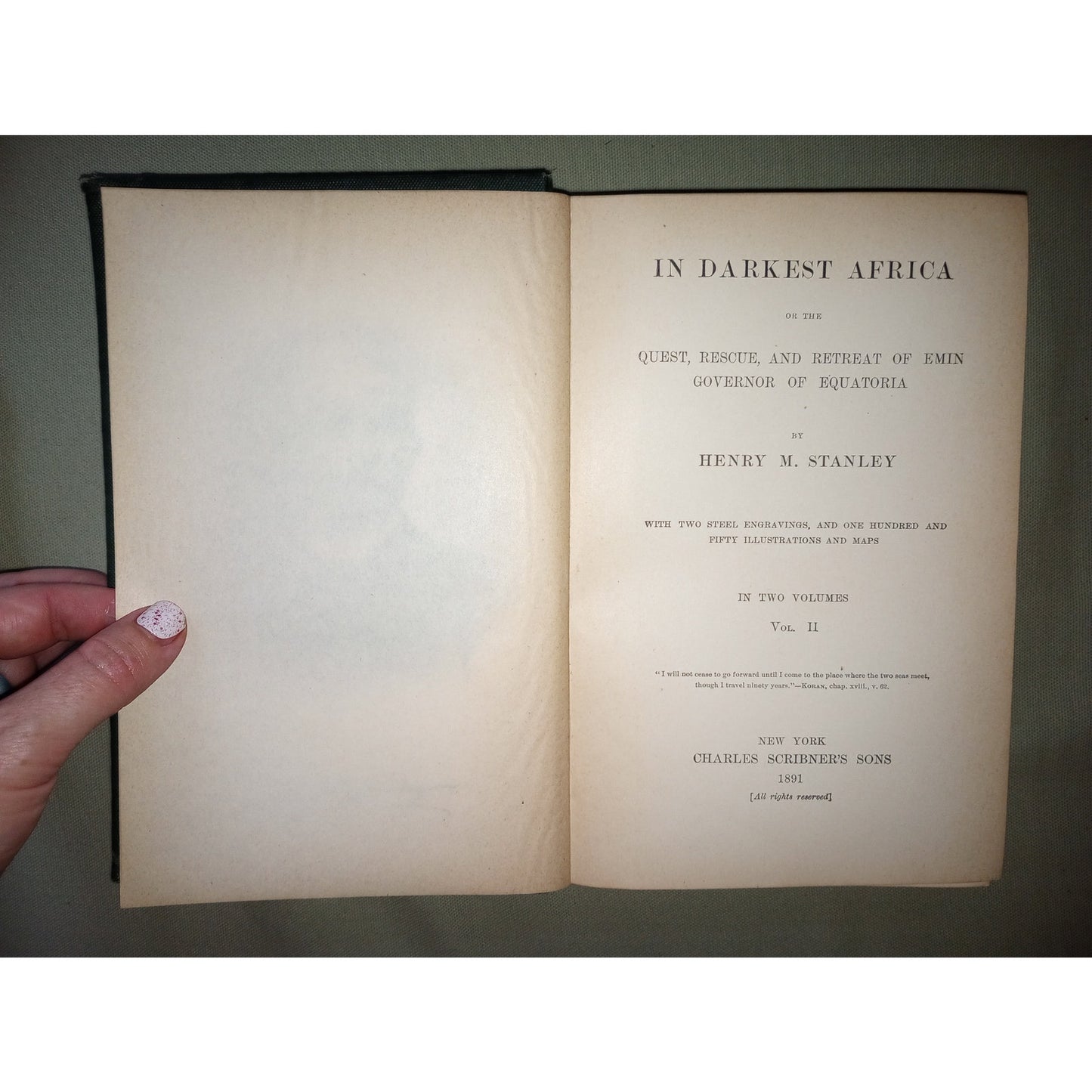 In Darkest Africa Henry M Stanley 1891 2 Folding Antique Maps Emin Pasha Vol II