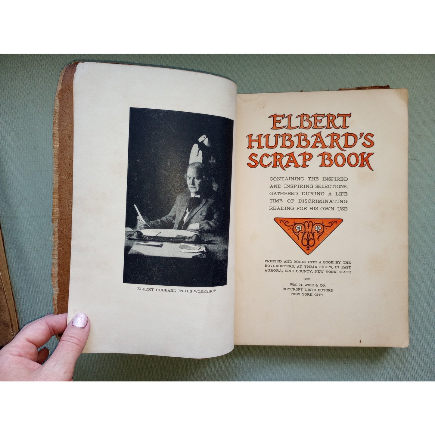 2 Vintage Philosophy Books Elbert Hubbard Scrap Book 1923 & Note Book 1927