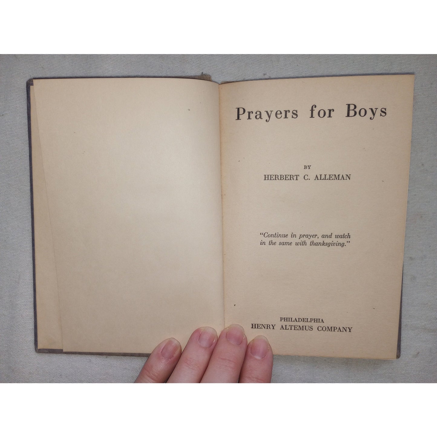 Prayers for Boys [Herbert C. Alleman, 1925] The Lords Prayer & Many More