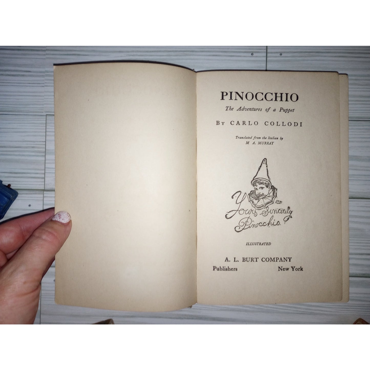 Antique c1905 Pinocchio Adventures Of A Puppet Book Hardcover Carlo Collodi