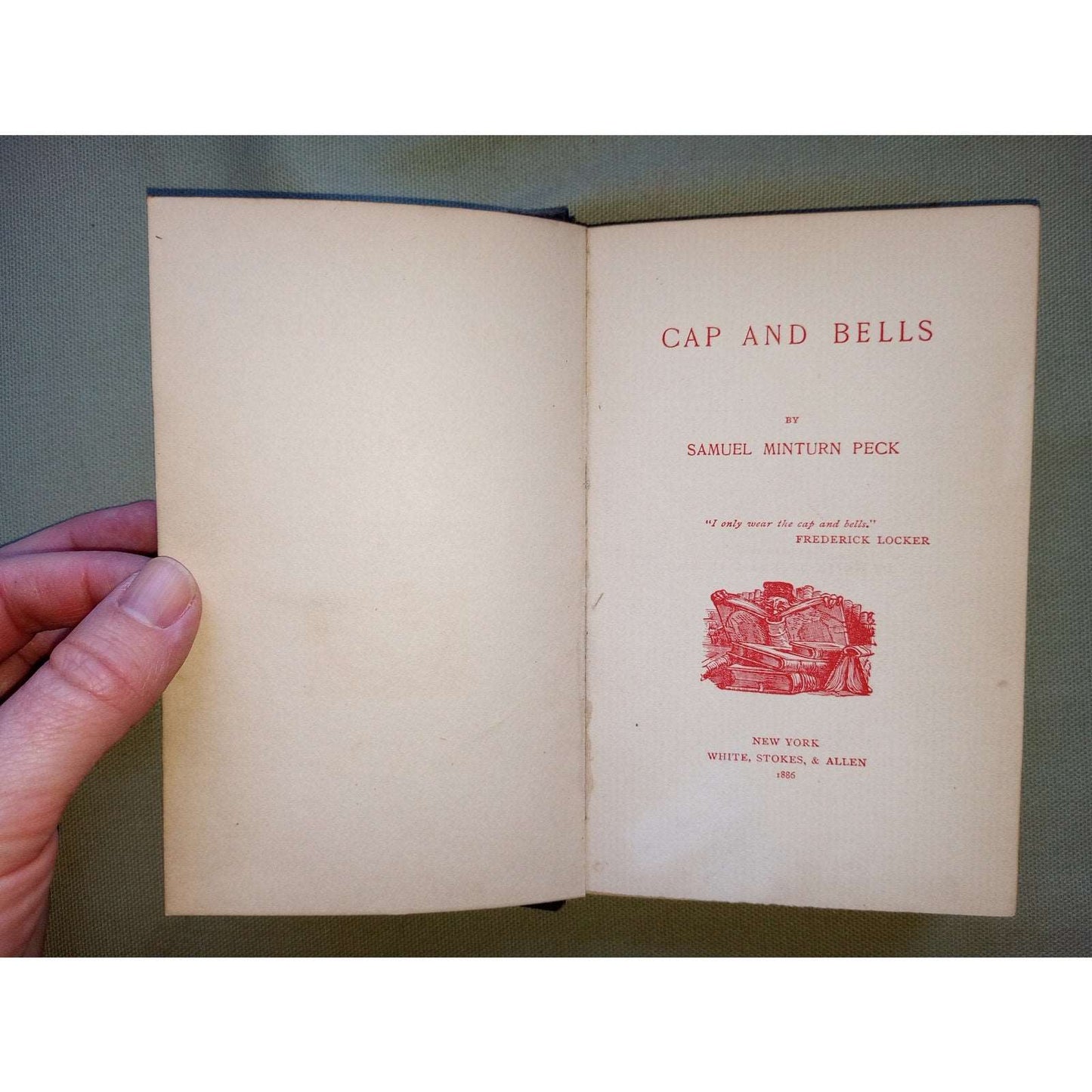 1886 First Edition Cap And Bells By Samuel Minturn Peck Antique Book Poetry