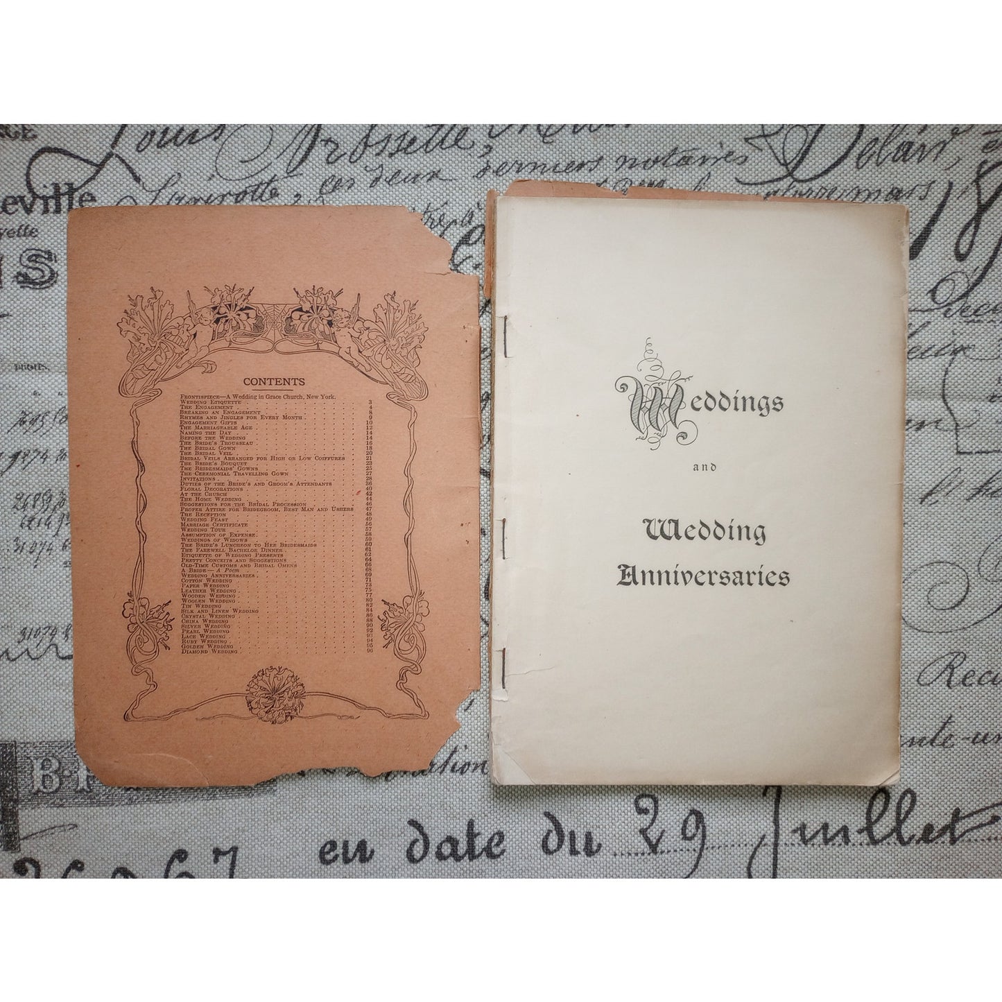 Antique Weddings & Wedding Anniversaries Illustrated Guide 1905 Etiquette Brides