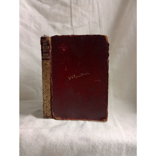 Sesame and Lillies by John Ruskin Collins Clear-Type Press Red Leather Book