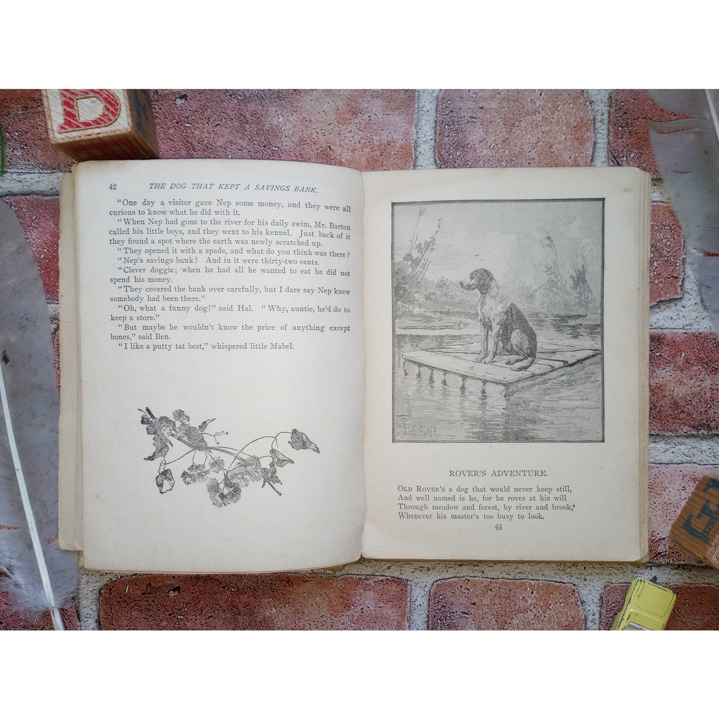 Animal Stories For Little People Antique Children's Book Illustrated Dog Stories