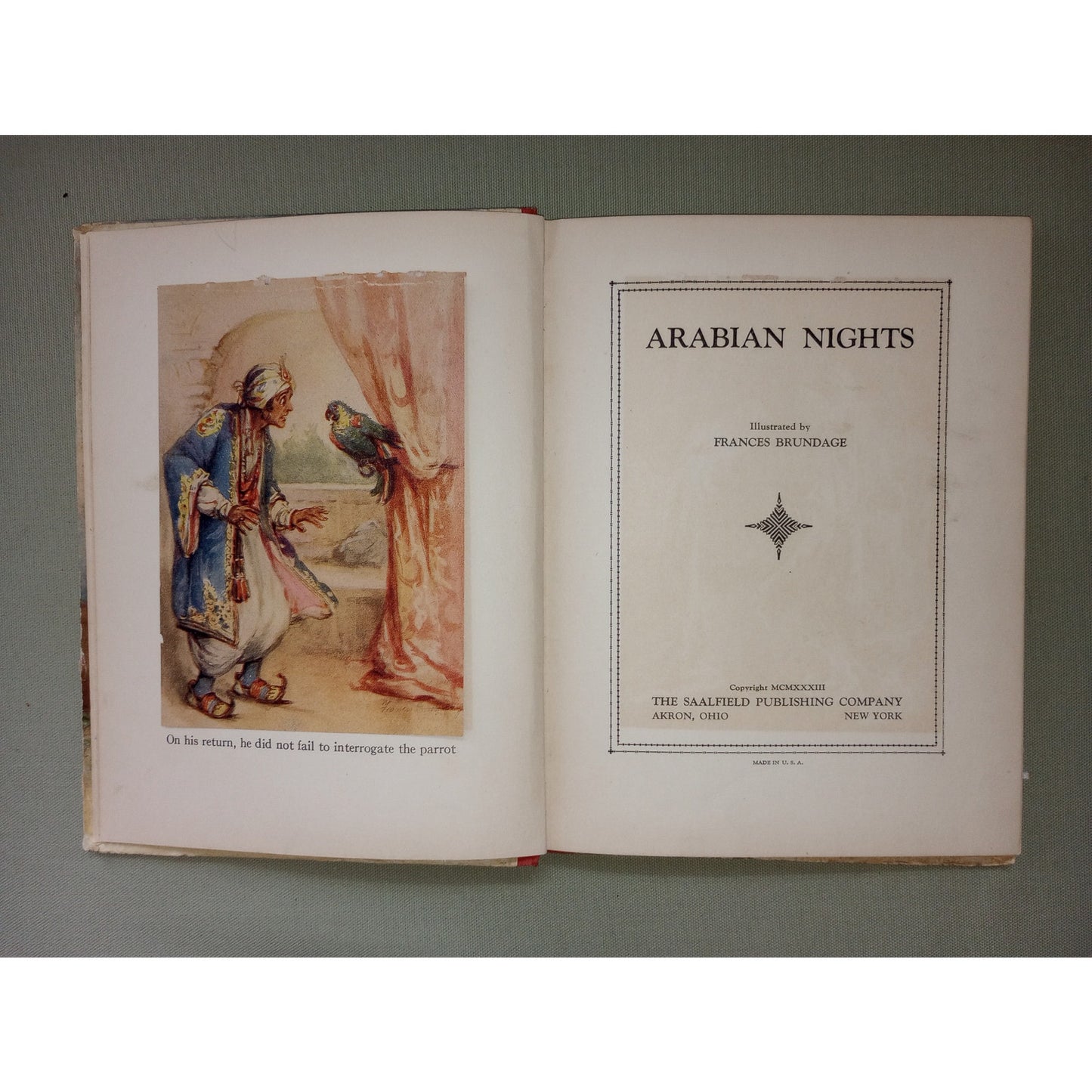 Vintage Children's Book Stories Arabian Nights Frances Brundage Illustrations