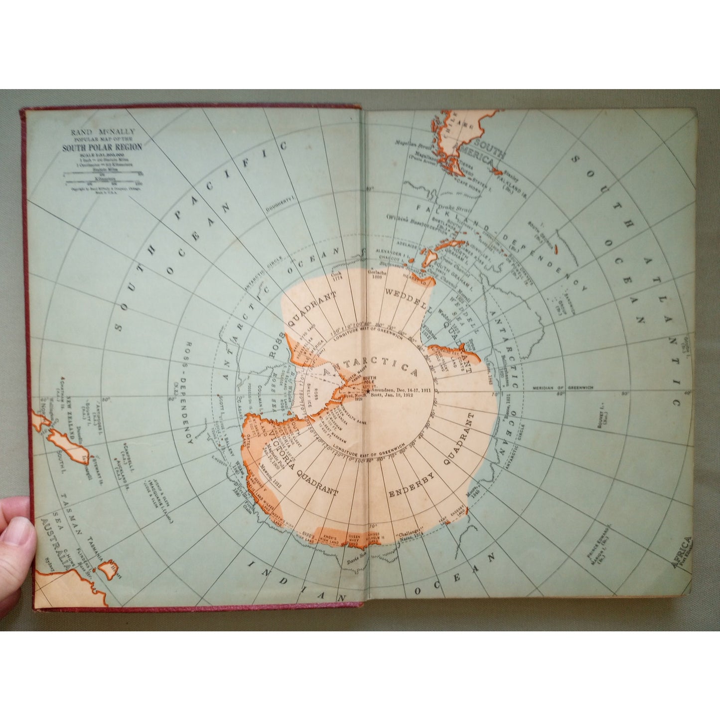 World Atlas & Gazetteer Old Maps 1931 HARDCOVER Color Maps US States, Countries