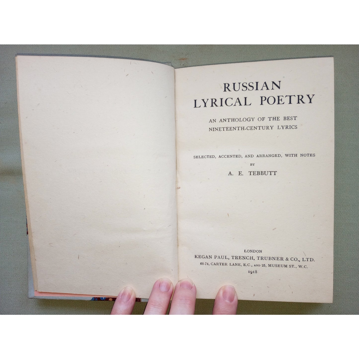 Russian Lyrical Poetry Antique 1918 RARE Anthology 19th Century Lyrics Leather