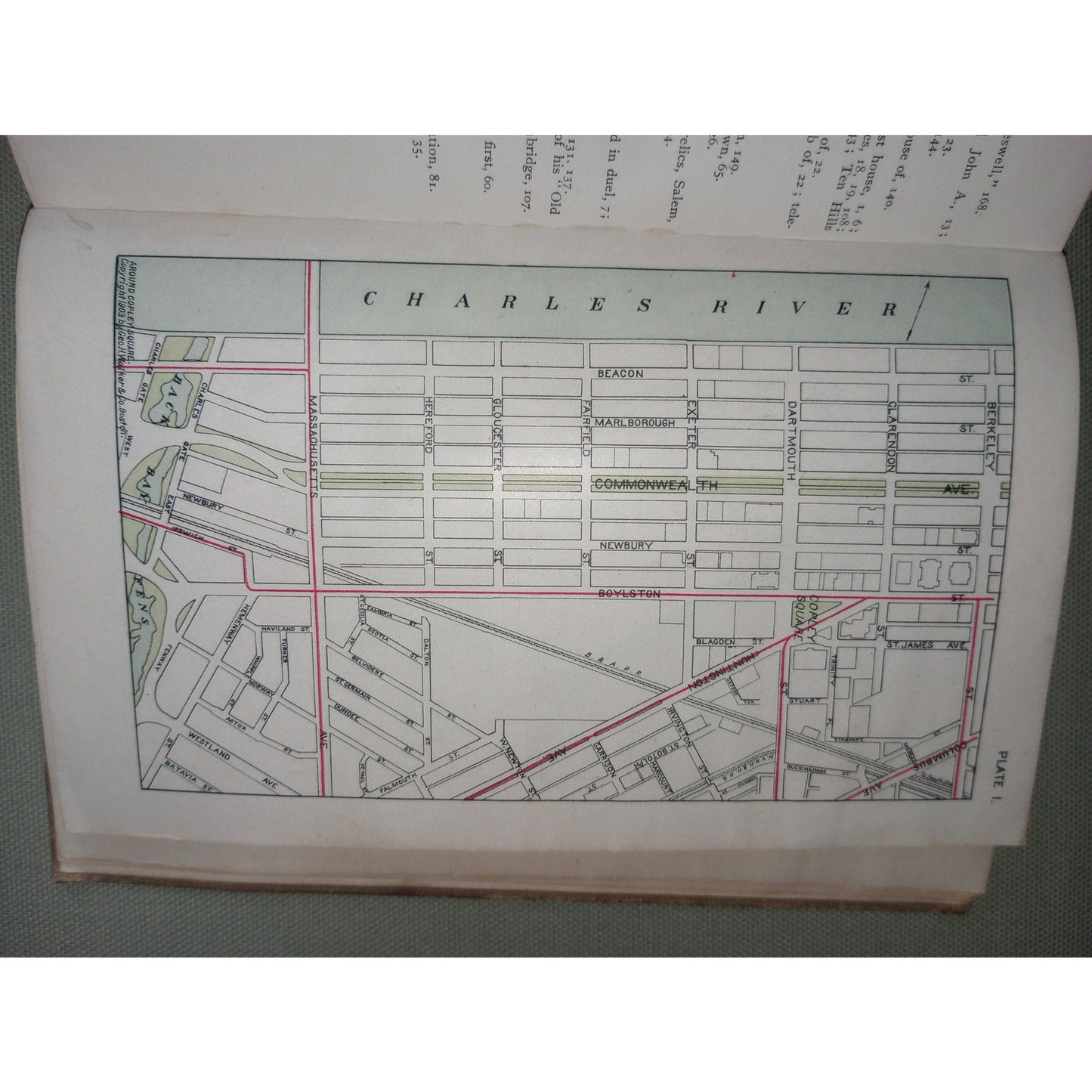 Antique Guide Book of Boston 1903 Color Maps Massachusetts New England States