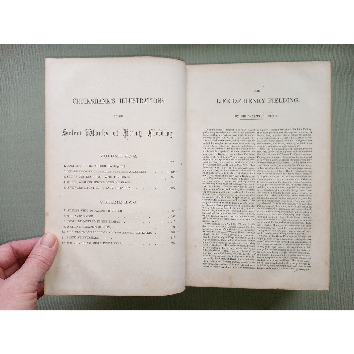 The Works Of Henry Fielding. One Volume Complete Cruikshank Illus.  Leather