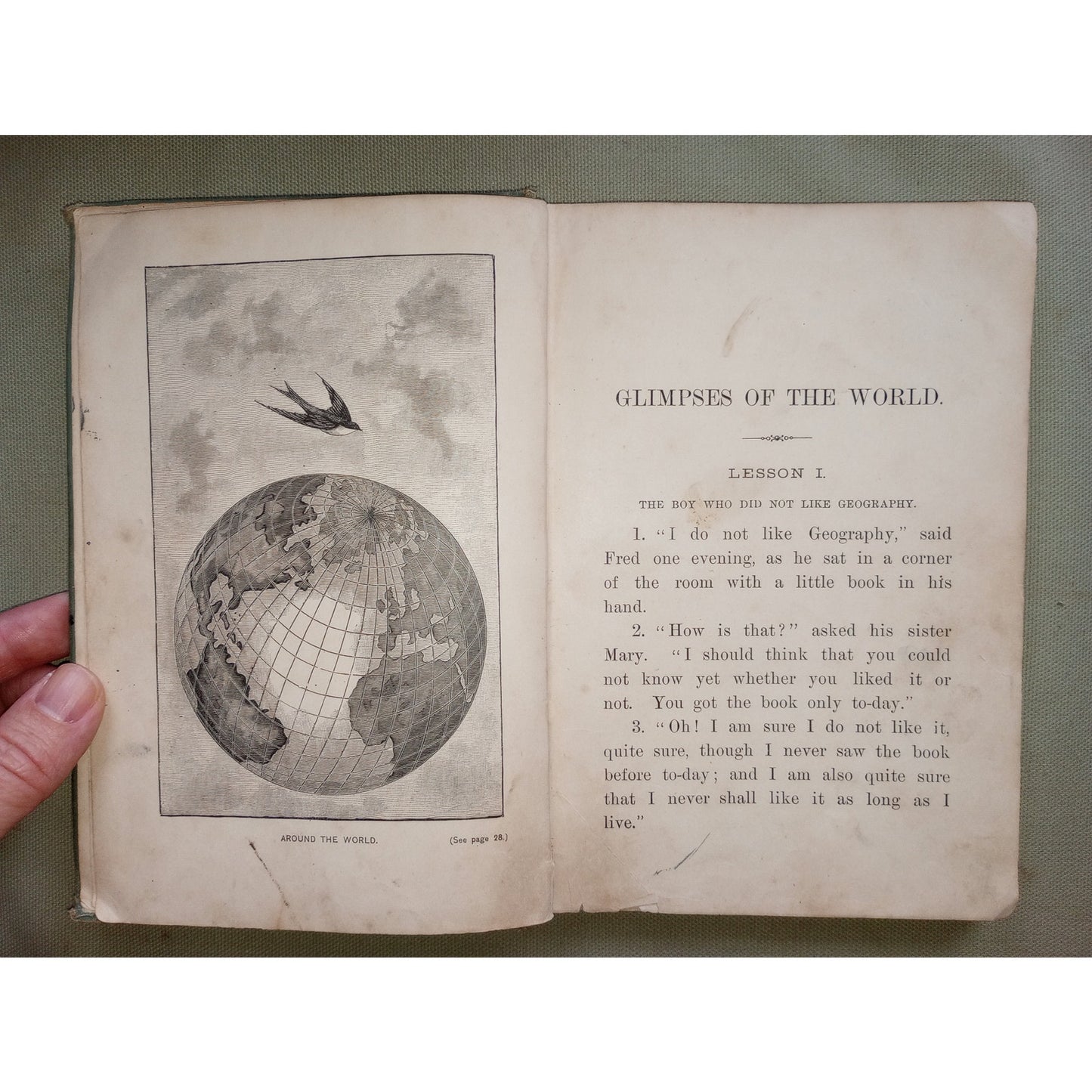 The World And People: Views In Africa 1897 Shabby Chic Antique School Book