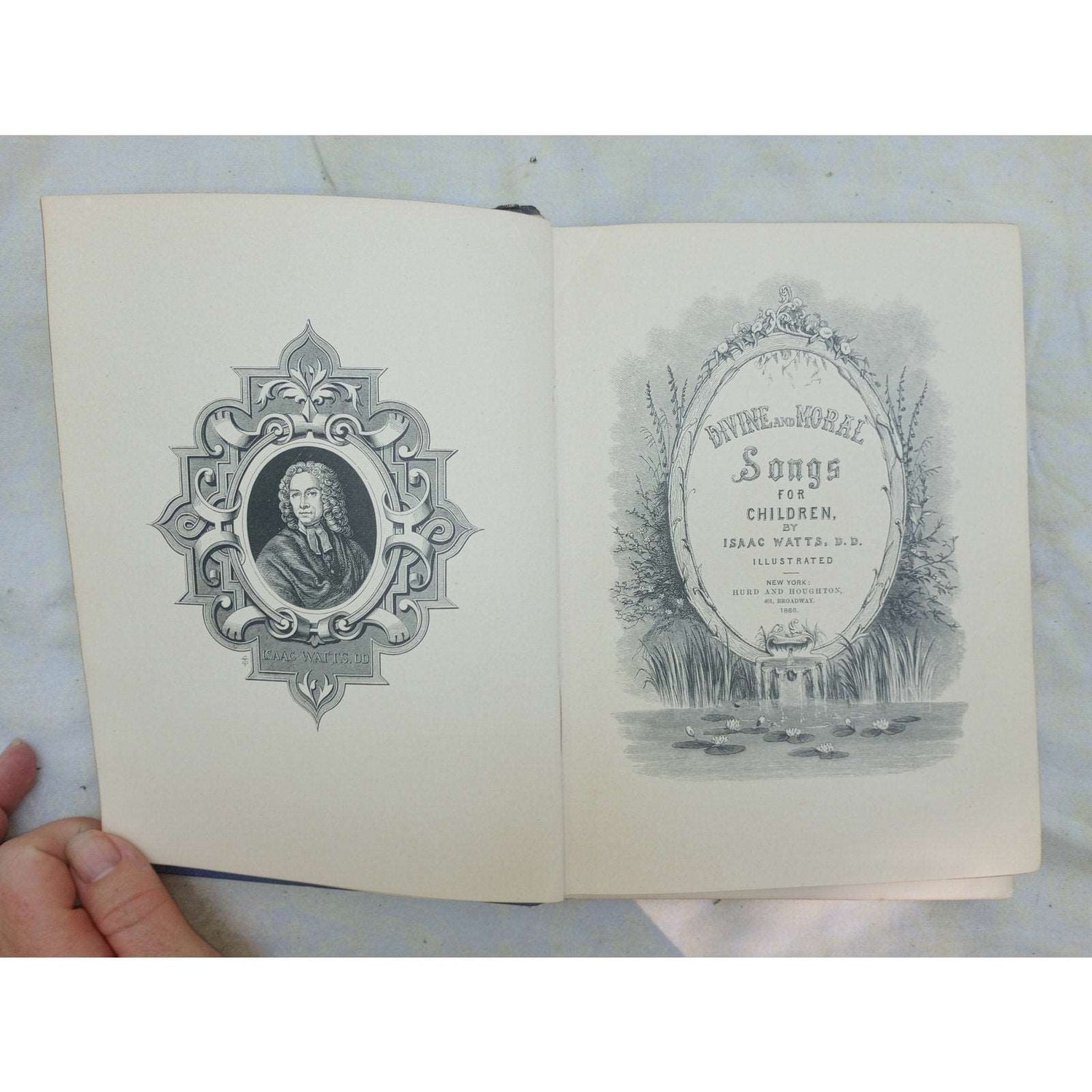 Divine & Moral Songs for Children Issac Watts Illustrated 1866 Victorian Book