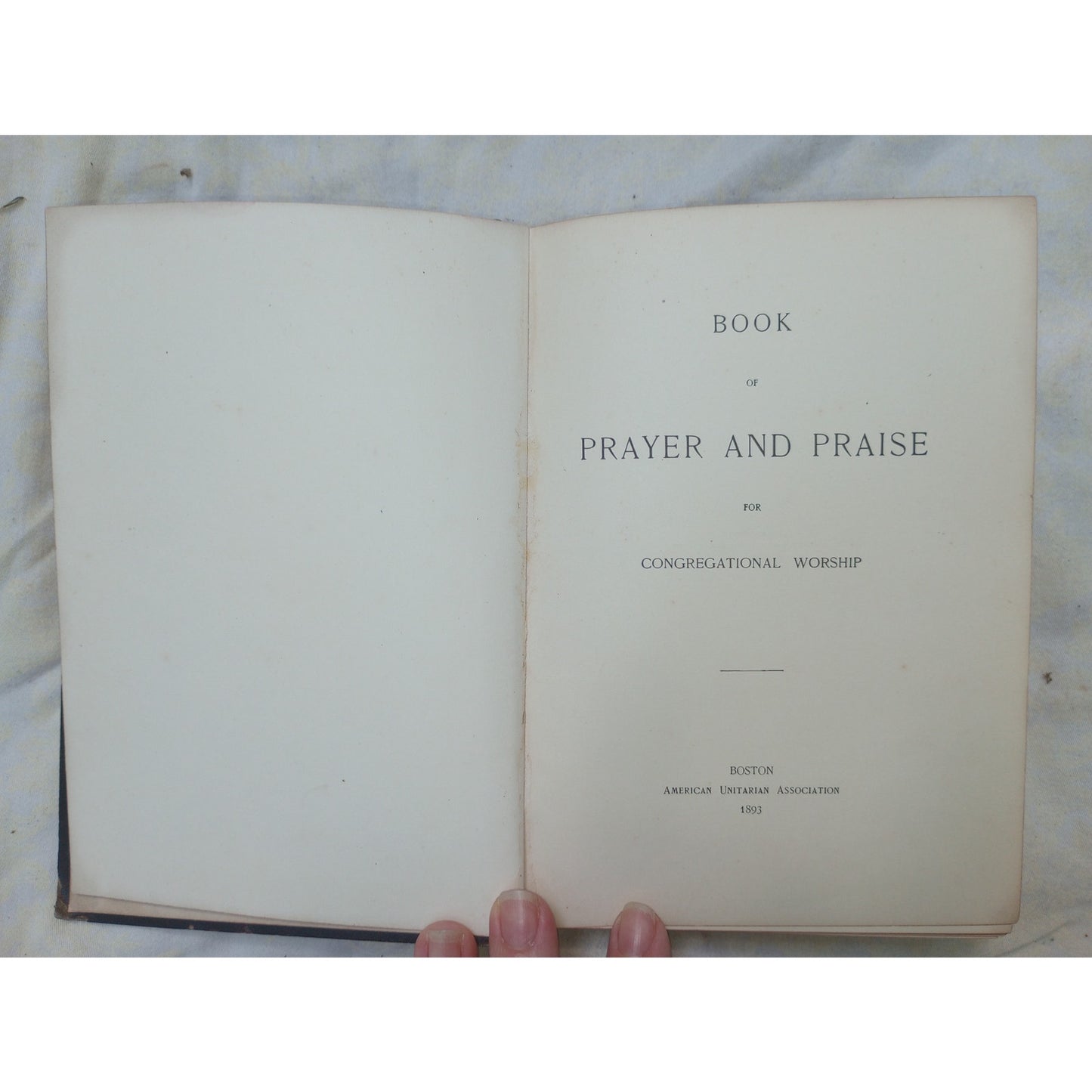 RARE Book Of Prayer & Praise For Congregational Worship 1893 Antique Book Boston