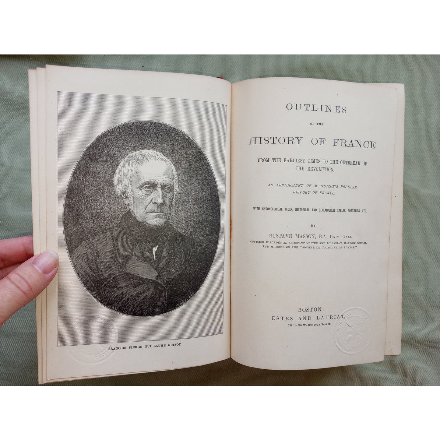 Outlines Of The History Of France M. Guizot 1879 Illustrated Antique Book