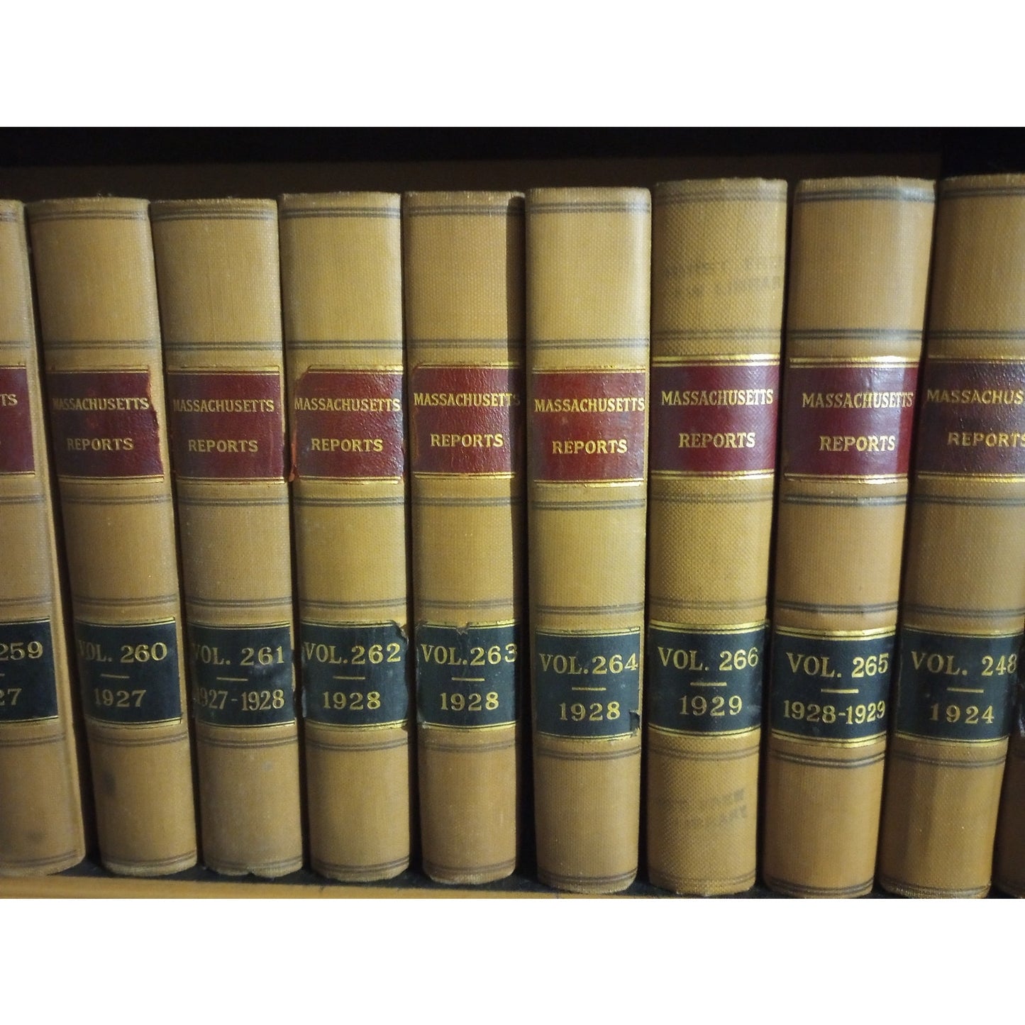 Set of 5 Massachusetts Beige Tan Law Books Library Book Shelf Home Office Decor