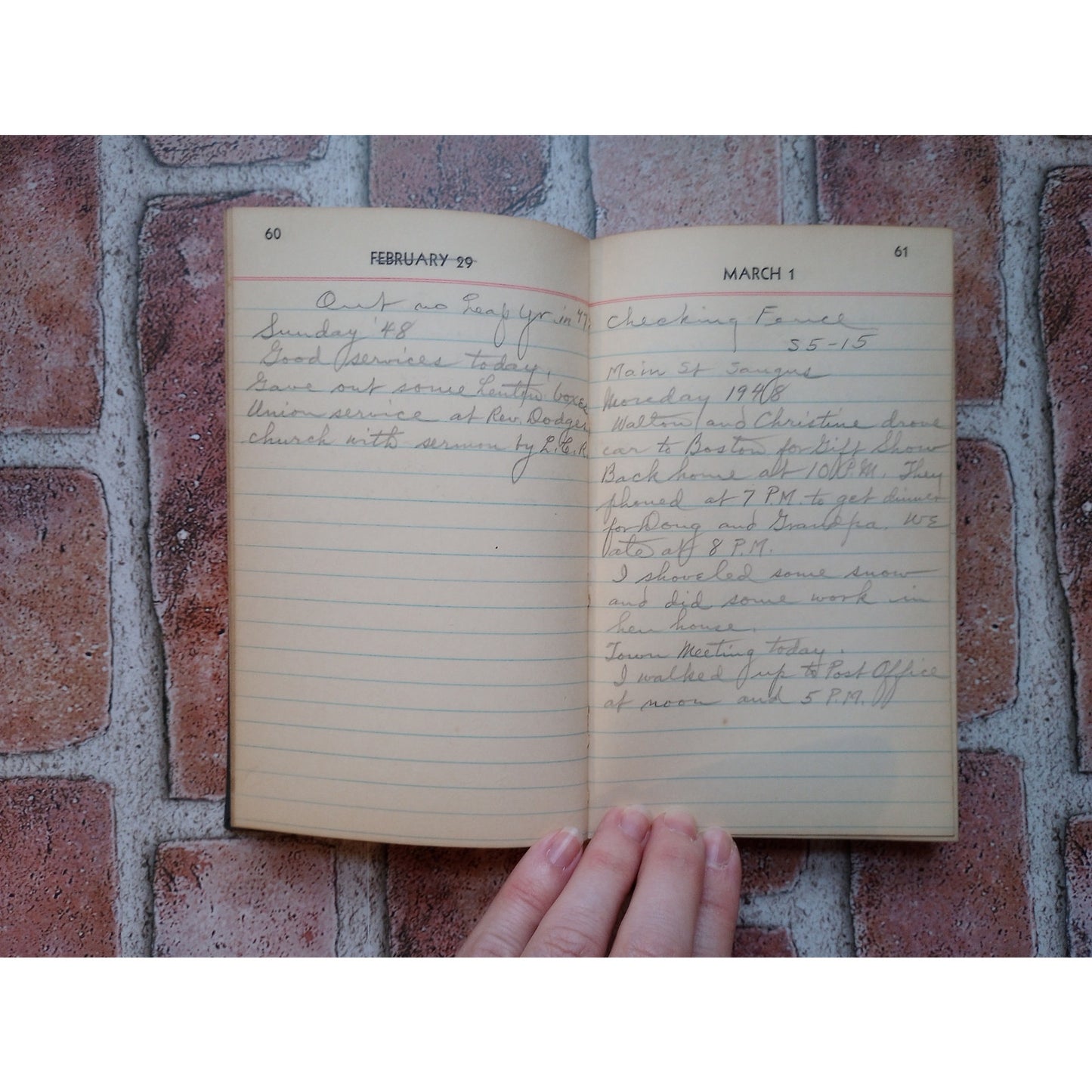 Lot of 3 Vintage Ledger Datebook Diary 1946 1948 1952 EA Truran Wareham MA